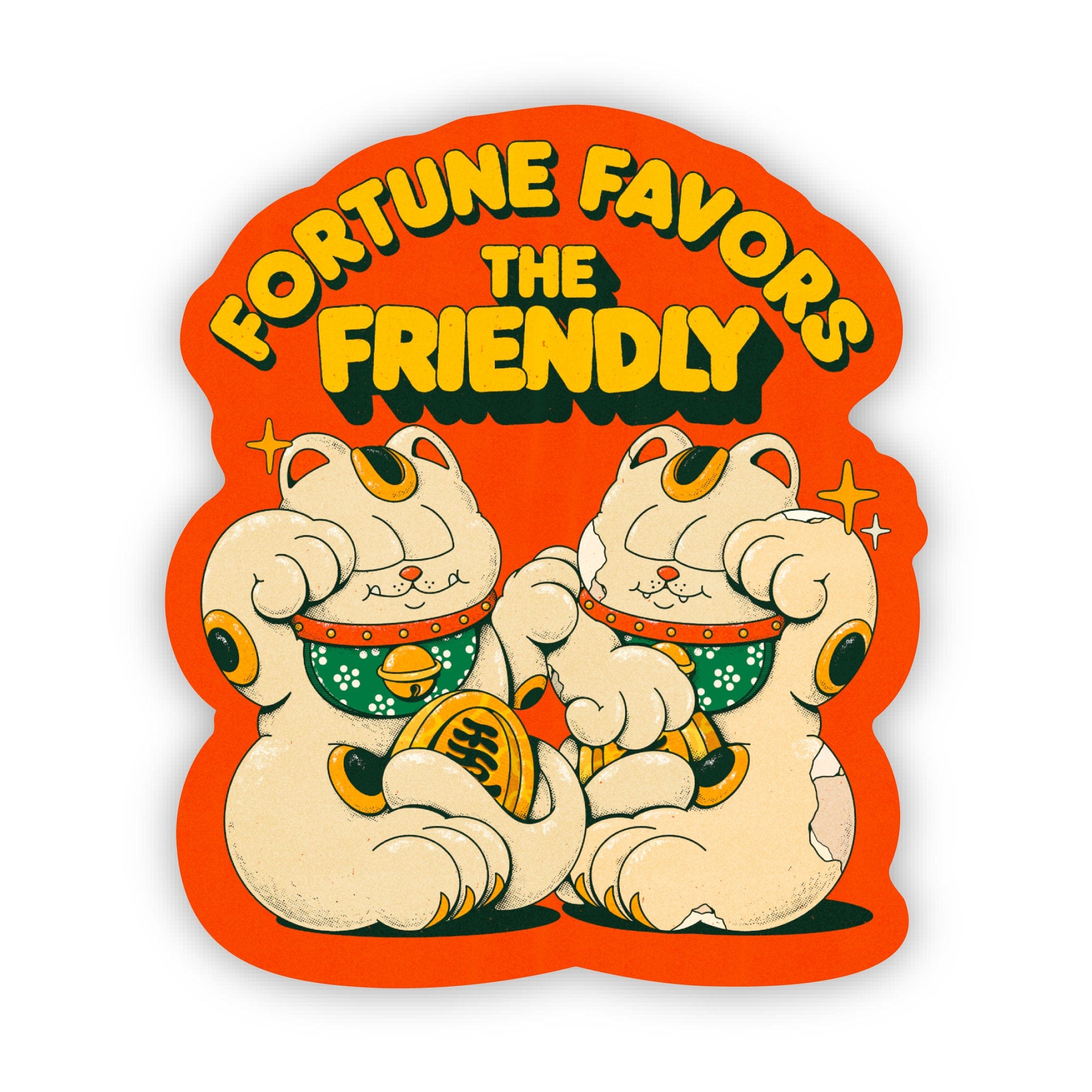  Fortune Favors The Friendly Lucky Cat Sticker、mySite、ghnorth