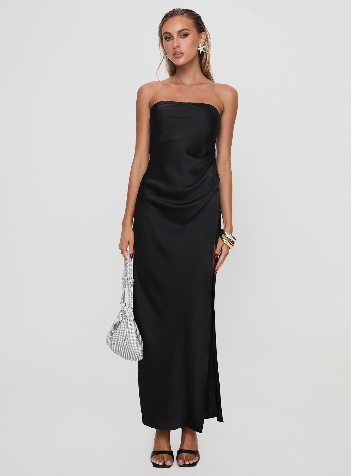 Marlisa Strapless Maxi Dress Black、mySite、solidvoid
