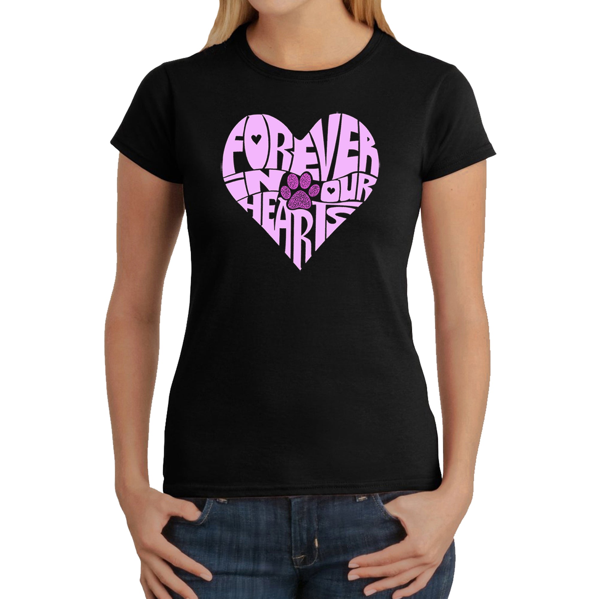 Forever In Our Hearts - Women's Word Art T-Shirt、mySite、camillekostekn