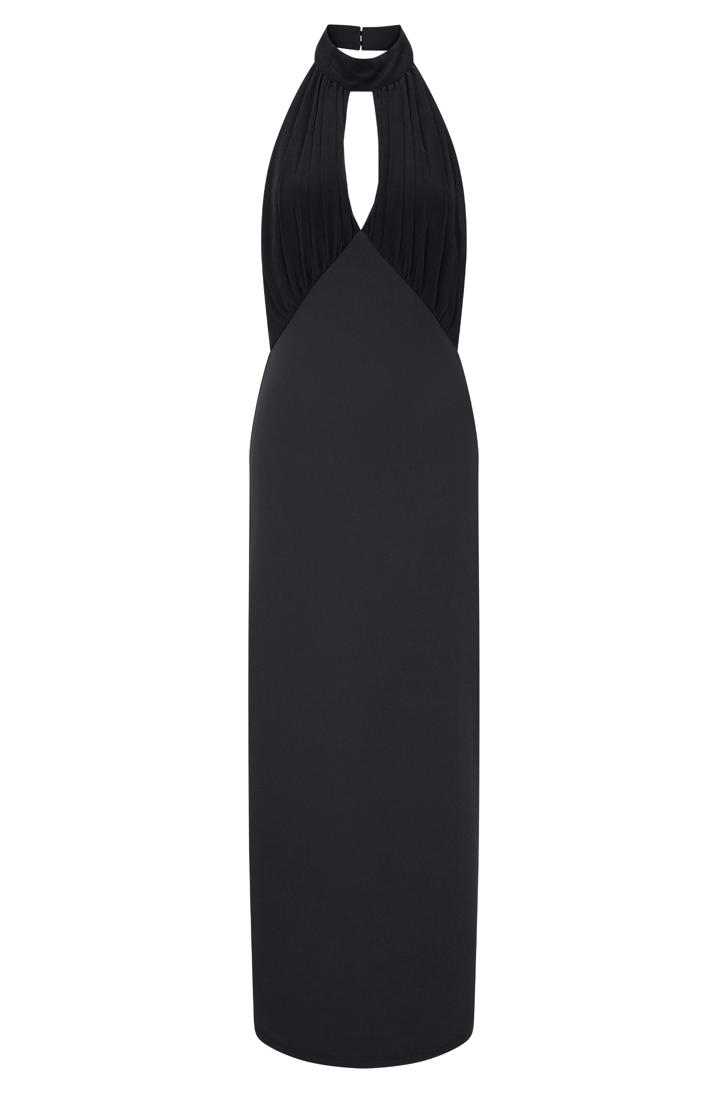 Mierah Halter Midi Dress - Black、mySite、solidvoid