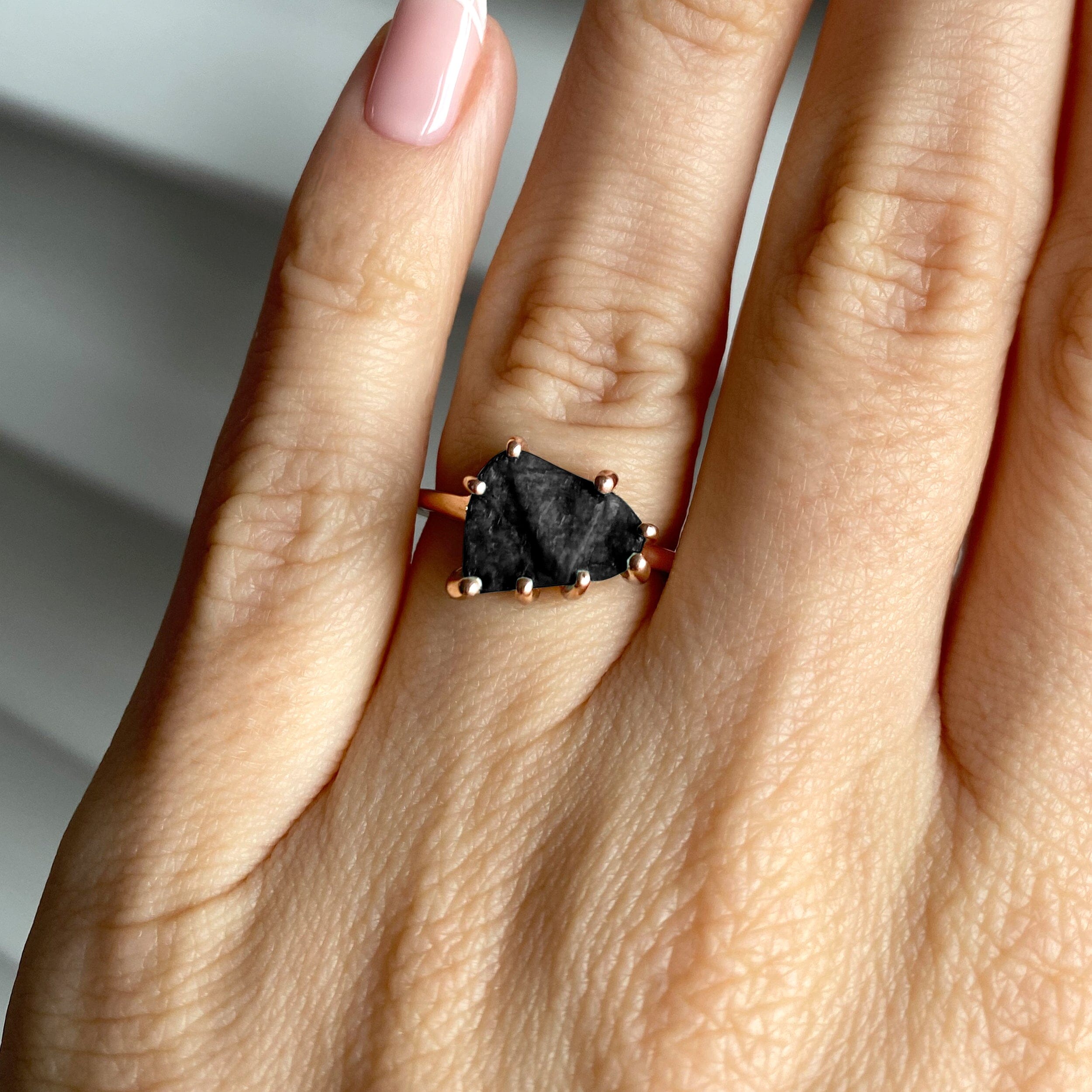Raw Crystal Ring - Serene Black Obsidian、mySite、hinf8tx79