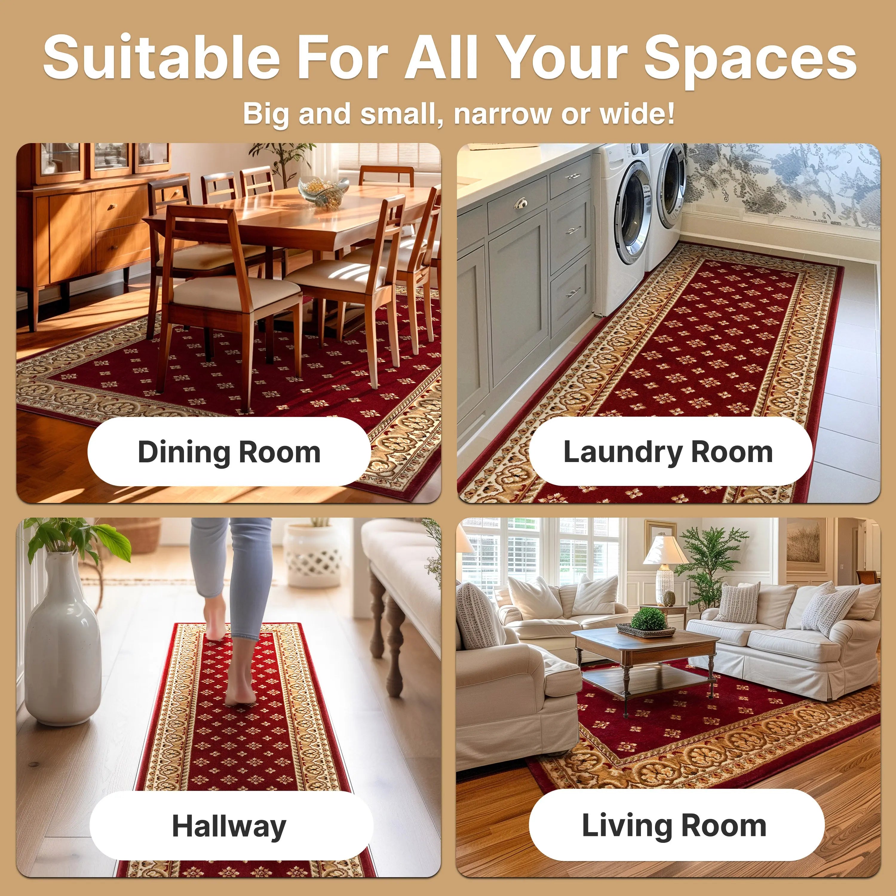 Hudson Terrace Red Traditional Rug、mySite、gigharbornorthrealestate