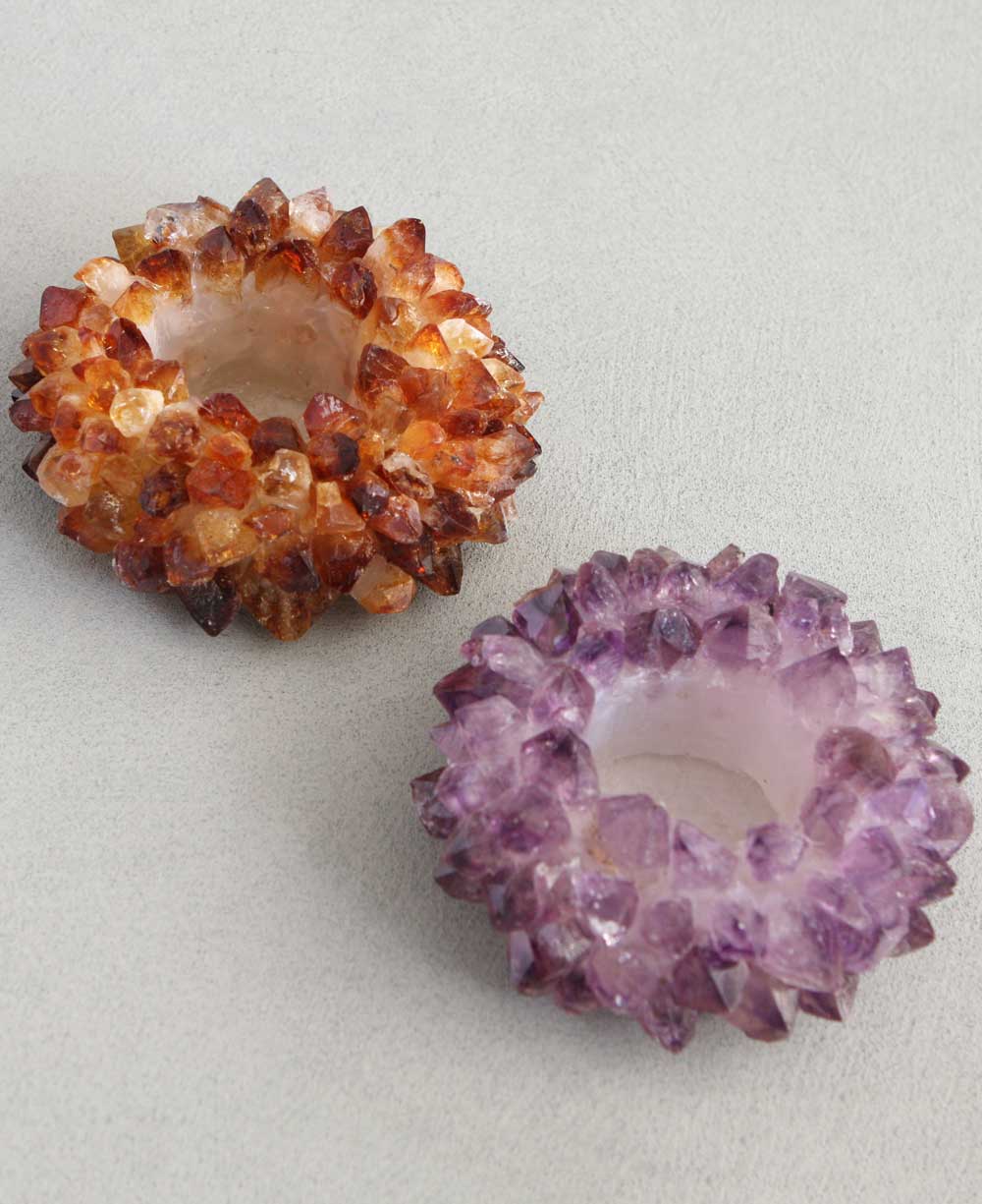 Quartz Crystal Candleholder, Amethyst and Citrine、mySite、topwebapps