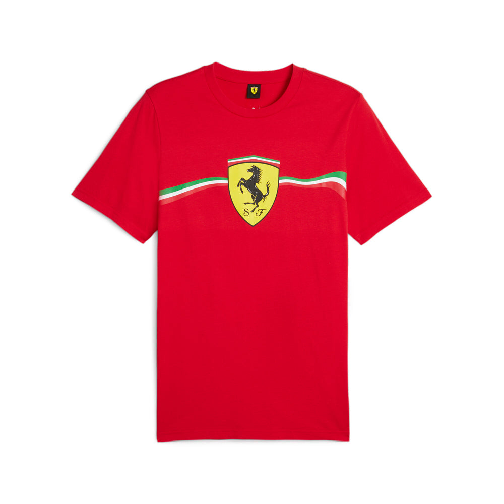 Scuderia Ferrari Race Big Shield Heritage Graphic Crew Neck Short Sleeve T-Shirt、mySite、gtrtttuynbv