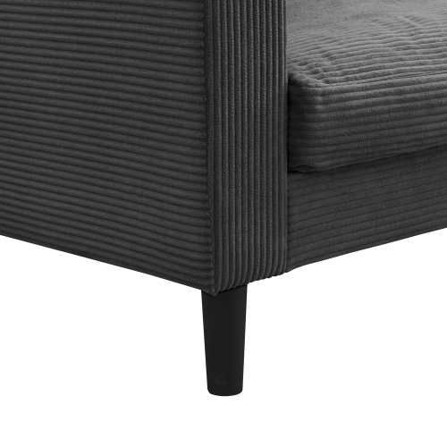 74" High Resilience three seater Sofa, Wooden Frame 3 Seat Sofa, Comfy , Modern Upholstered Sofa, Living Room Bedroom Apartment , Dark gray、、casual