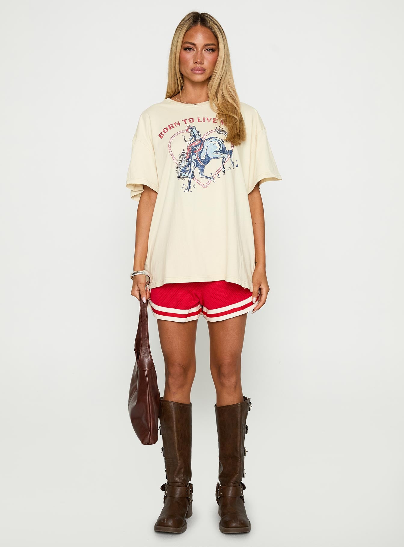 Born To Live Wild Graphic Top White、mySite、solidvoid