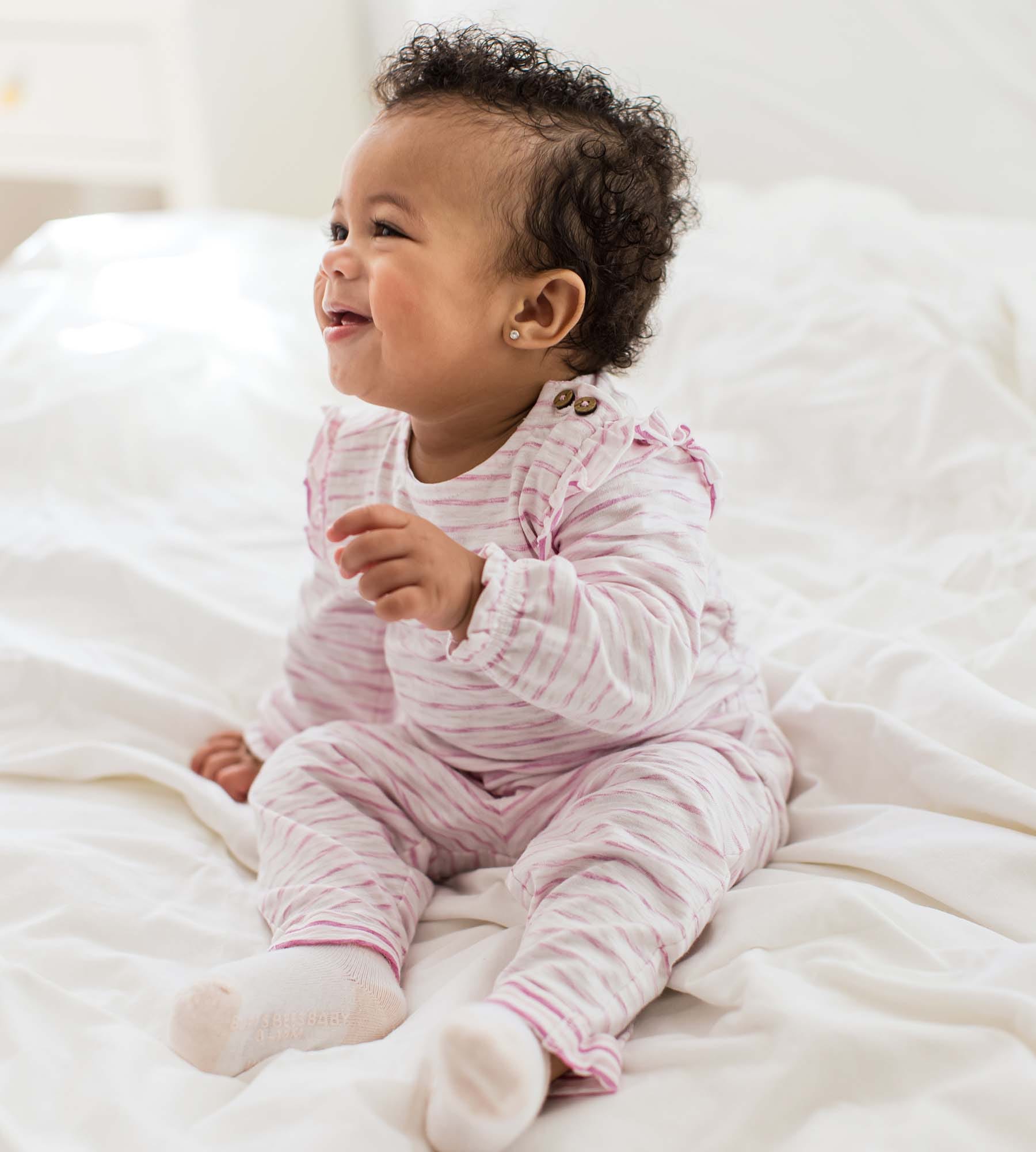 Slub Stripe Baby Girl Bodysuit Set、mySite、g9winljtr