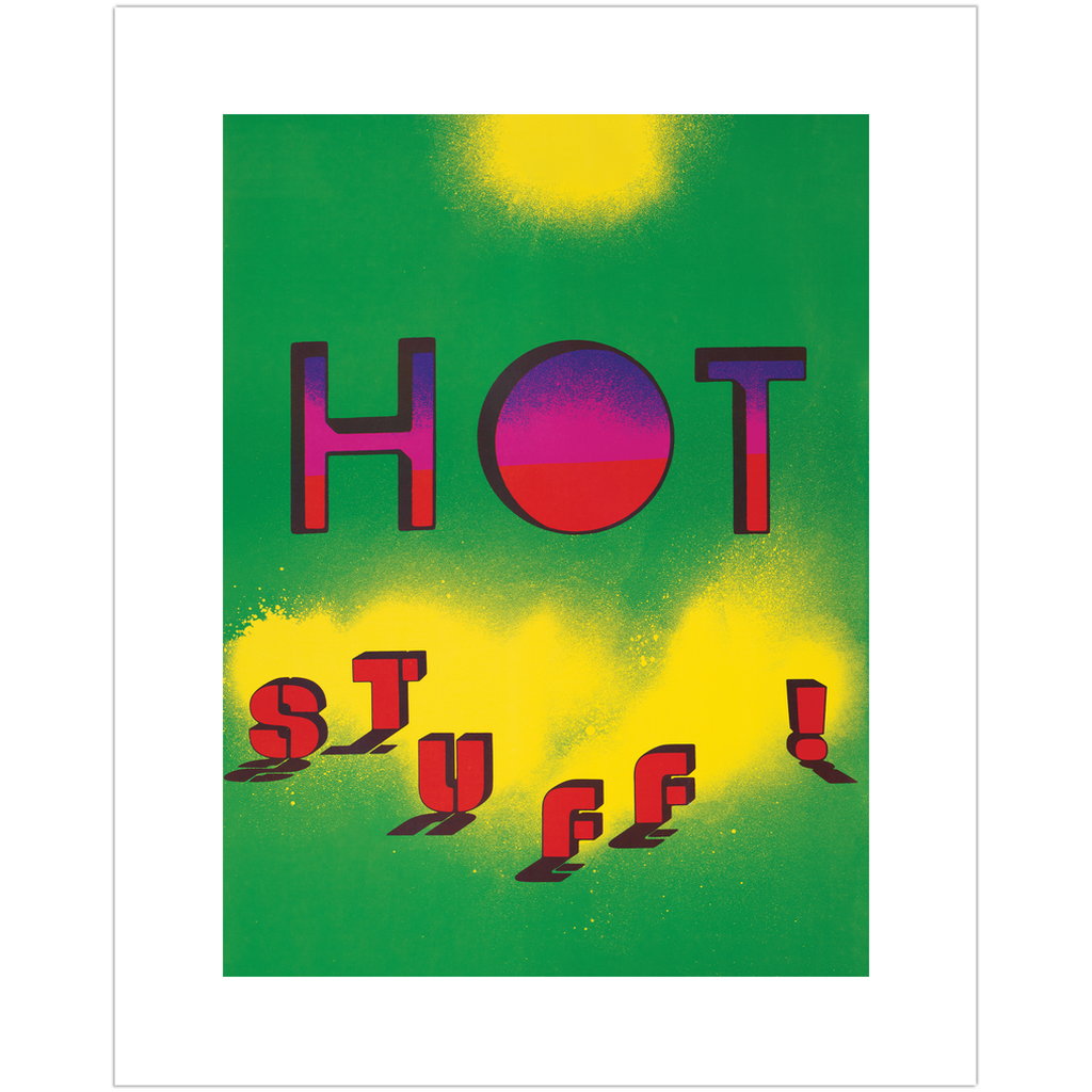 Hot Stuff! 80s Bold Green Graphic Art Print、mySite、gigharbornorthrealestate