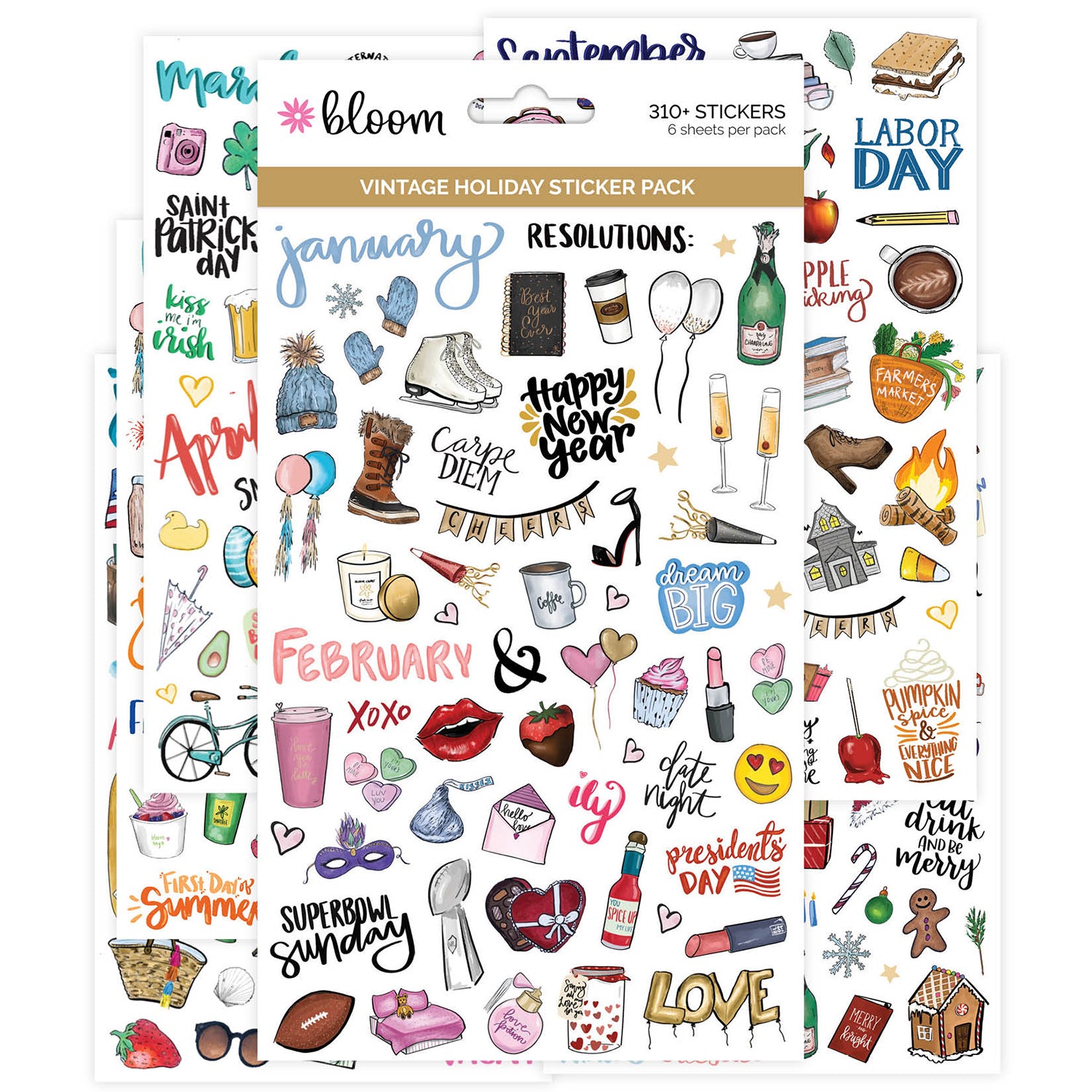  Vintage Holiday Planner Stickers Pack、mySite、ghnorth