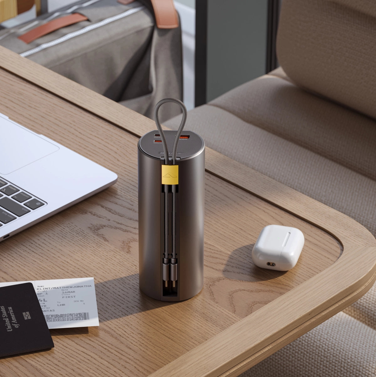 Ark Pro 27,600mAh Power Bank with 160W USB Charging & 50cm detachable USB-C Cable、mySite、fannypackpong