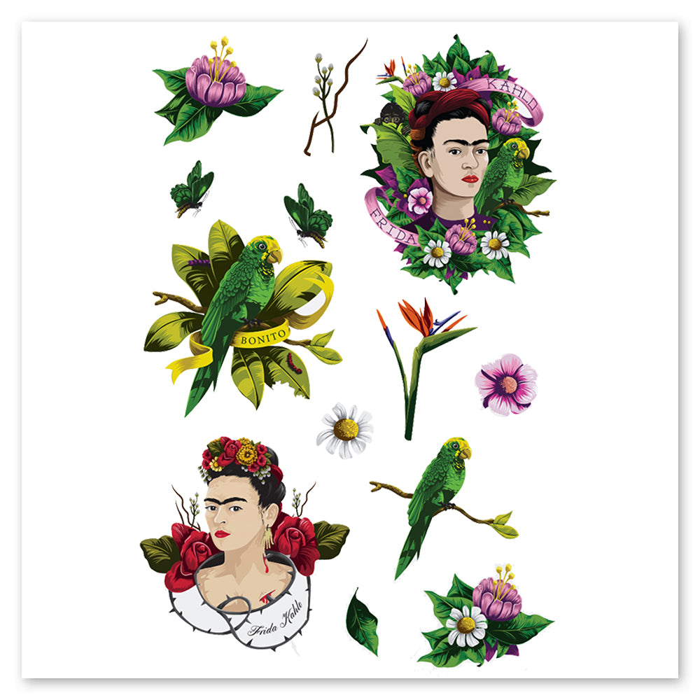  Frida Kahlo Frida's Garden Tattly Temporary Tattoos Sheets、mySite、ghnorth