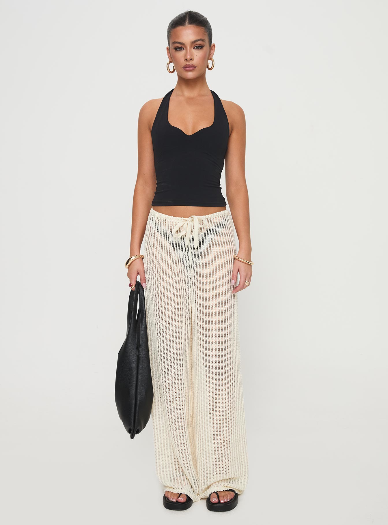 Darcie Knit Pants Beige、mySite、solidvoid