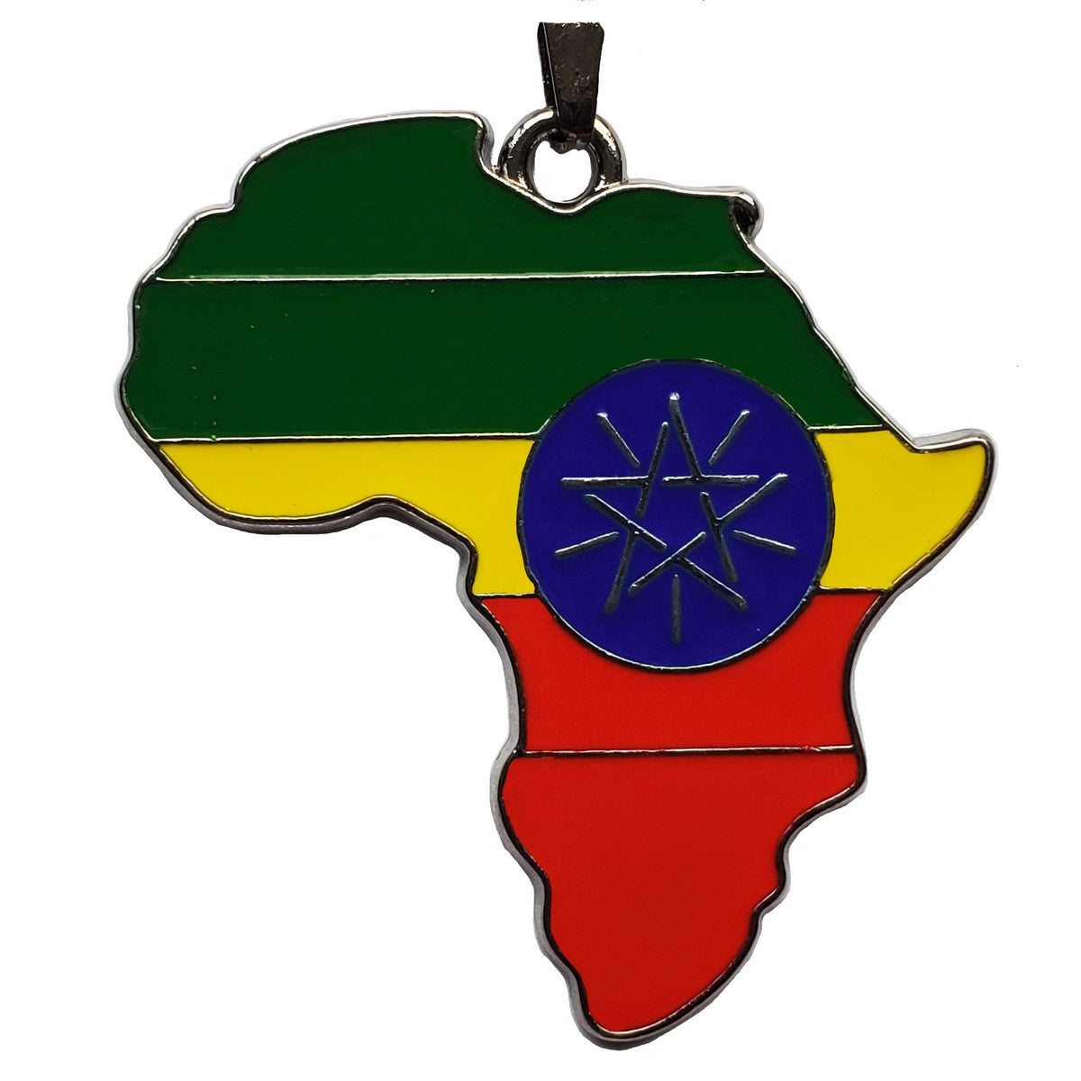 Ethiopia Flag Pendant Necklace African Map Chain、mySite、solidvoid