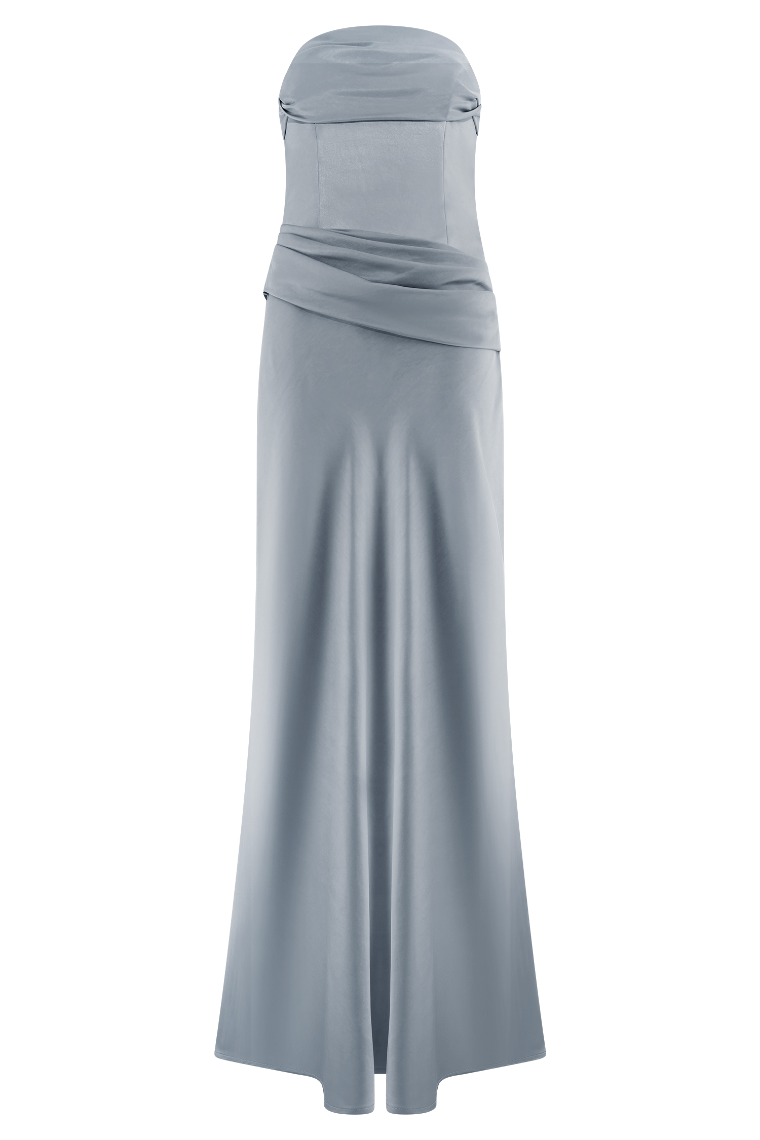 Jasmine Strapless Satin Maxi Dress - Frosted Blue、mySite、solidvoid