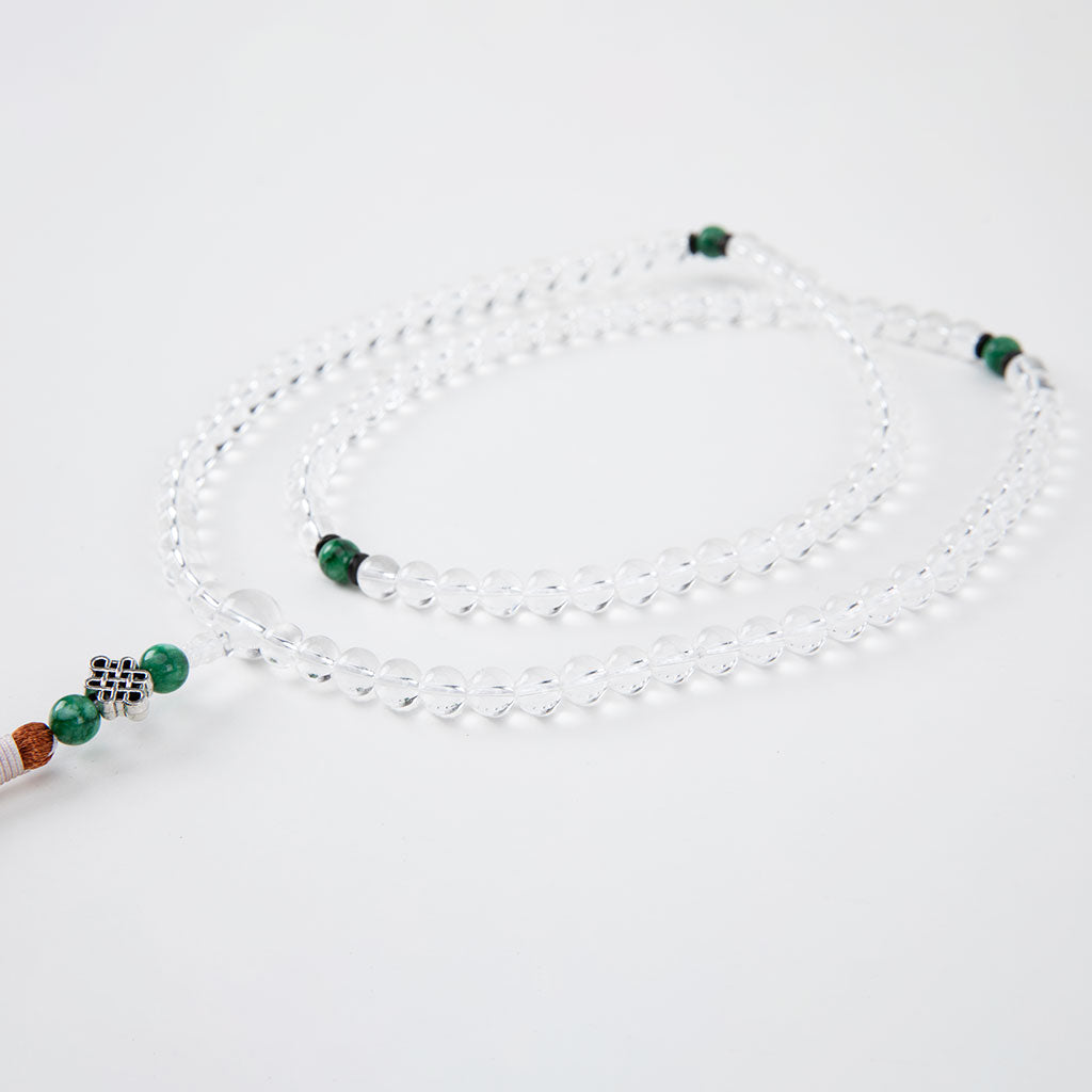 Green Agate & Crystal Mala with Endless Knot、mySite、topwebapps