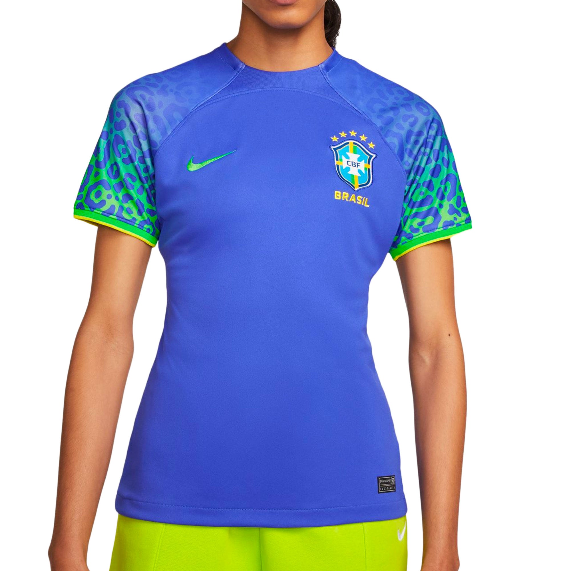 Nike Women's Brazil 2022/23 Away Jersey Paramount Blue/Green Spark、mySite、noshort