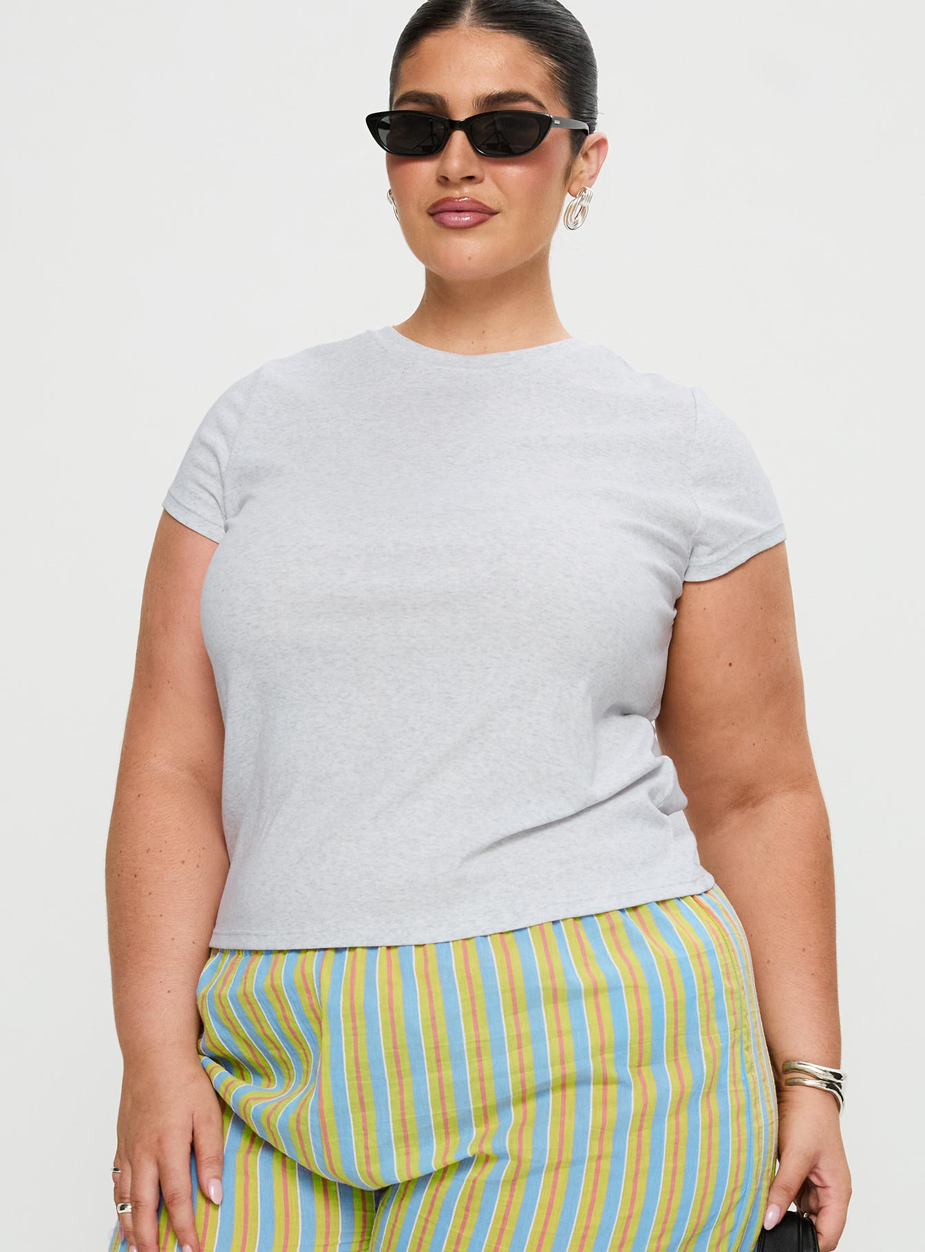 Prestige Longline Baby Tee Grey Curve、mySite、solidvoid