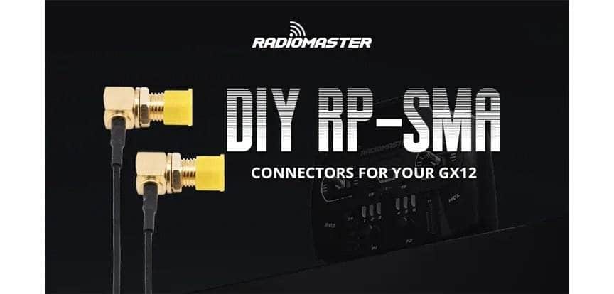 RadioMaster RP-SMA 90 Degree Adapter Set for GX12 Radio (2pcs)