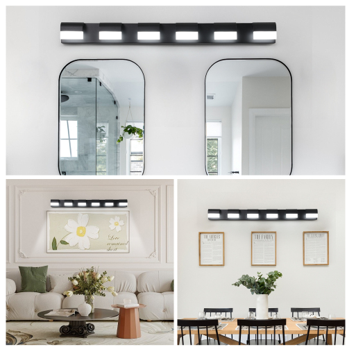 Modern Bathroom Vanity Lighting 6-Light LED Vanity Lights Over Mirror Bath Wall Lighting、、eastwooduniform