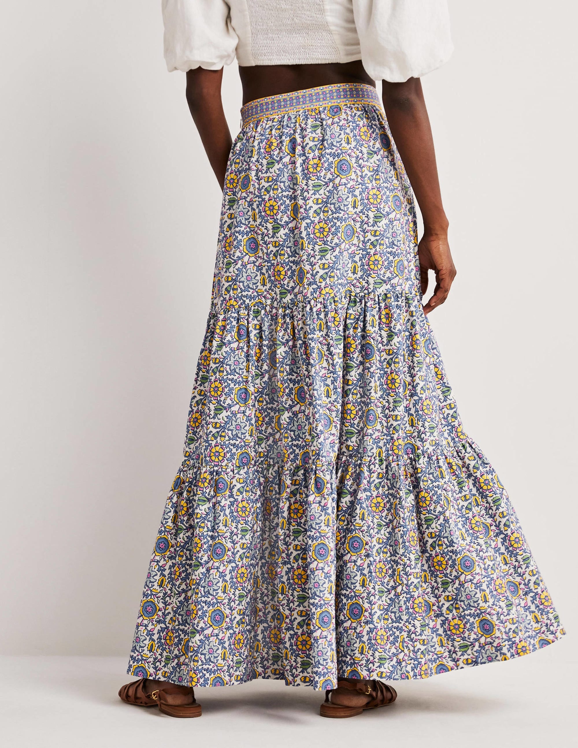  Lorna Tiered Maxi Skirt-Enchanting Twig, Ivory、mySite、ashleygrahame