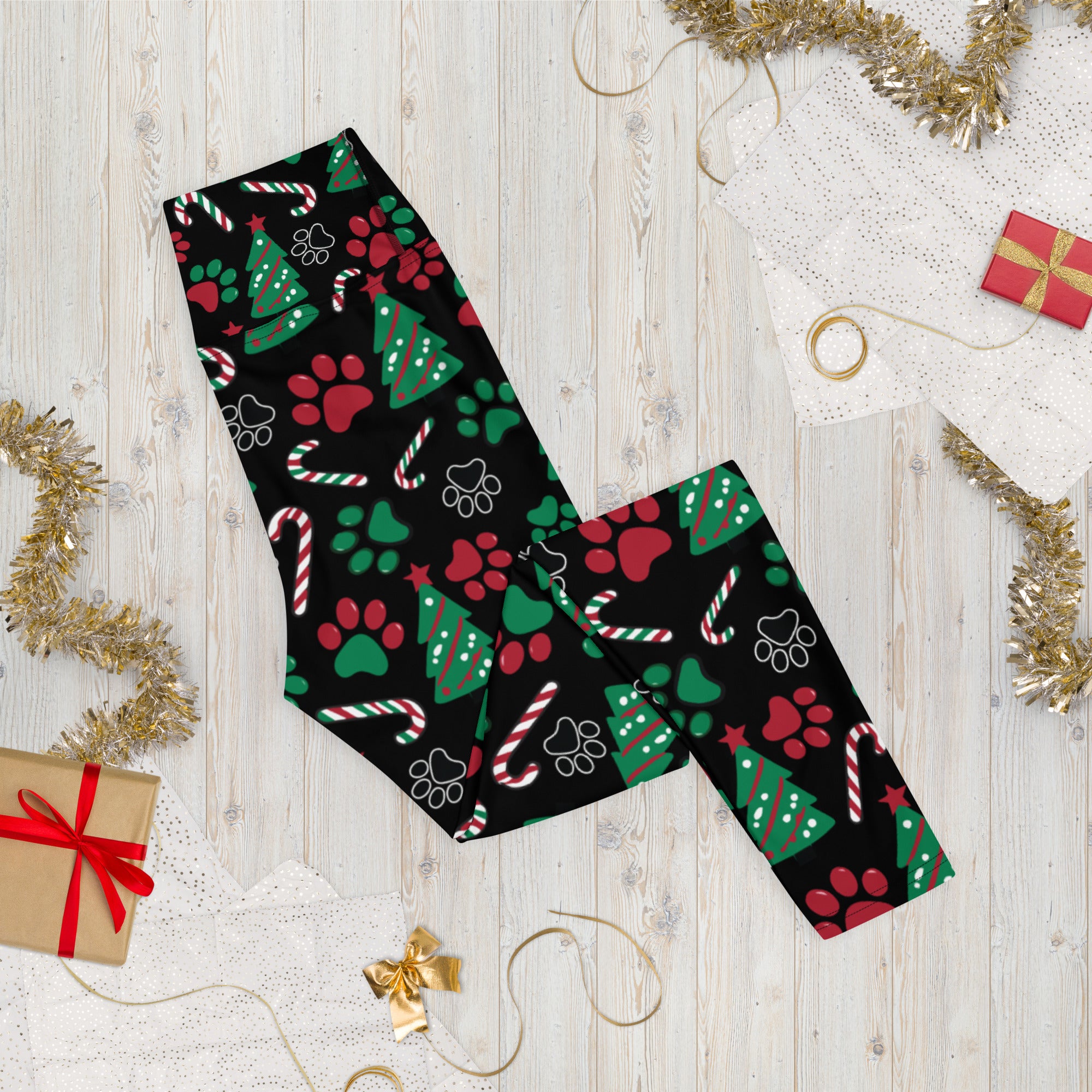 Christmas Paws & Candy Canes Leggings、mySite、camillekostekn