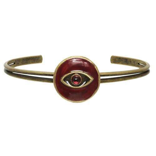 Michal Golan Round Red Evil Eye Cuff Bracelet、mySite、topwebapps