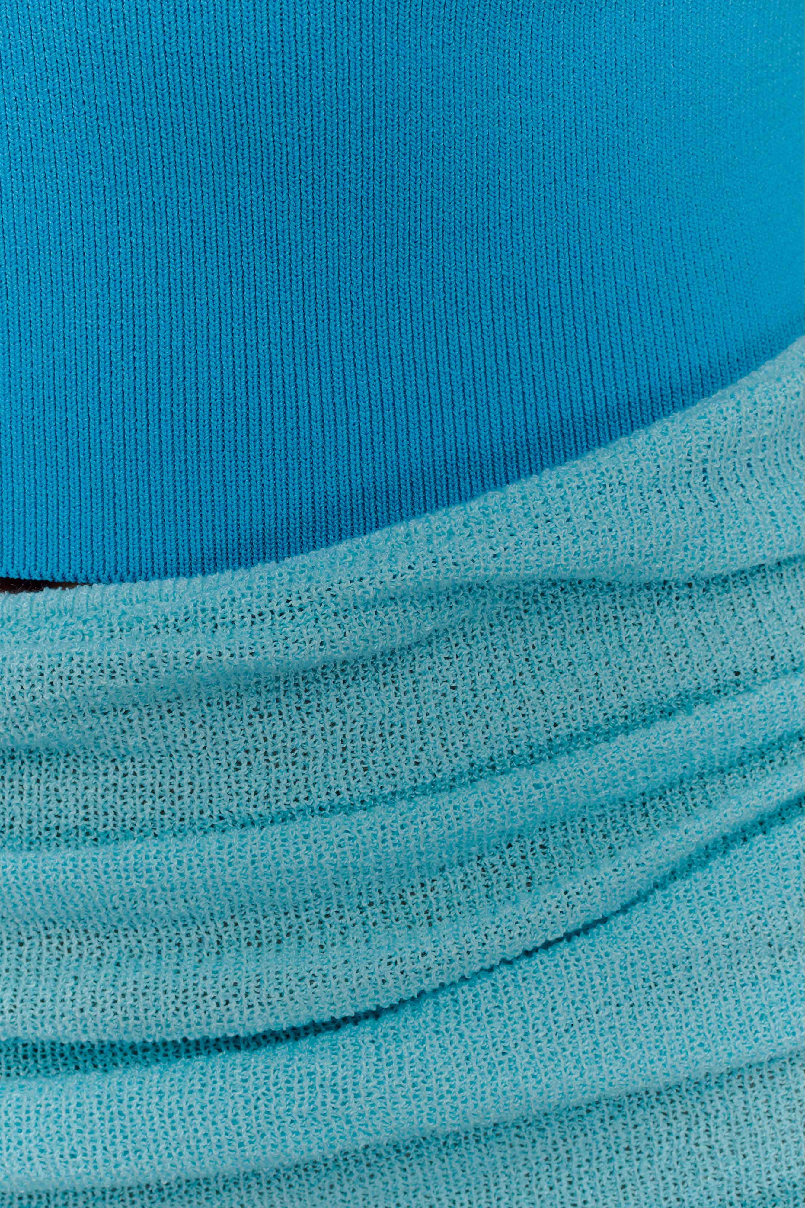 Jasiel Strapless Knit Maxi Dress - Cyan Blue、mySite、solidvoid