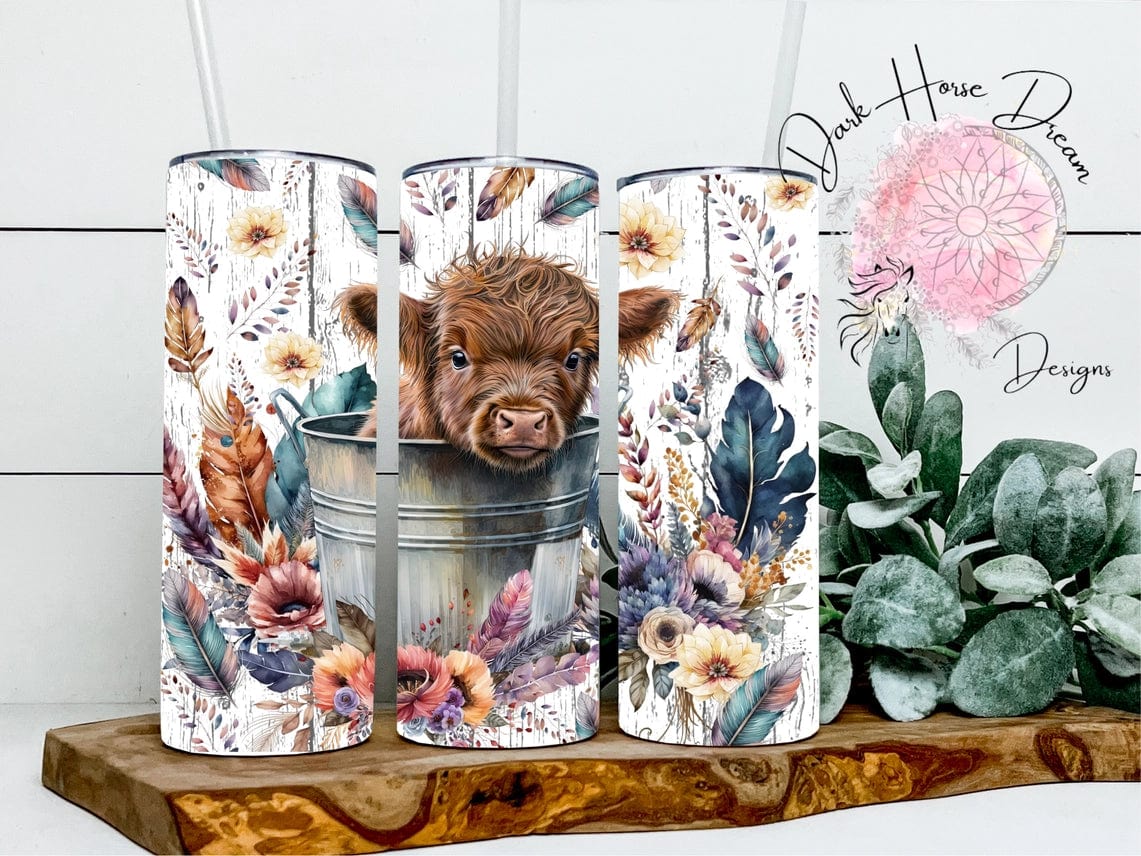 Boho Baby Cow Bath Time Tumbler Highland Calf、mySite、g9winljtr