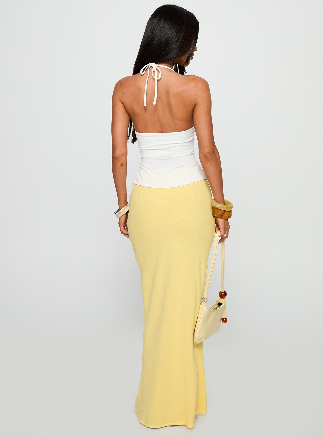 Jodie Maxi Skirt Lemon Yellow、mySite、solidvoid