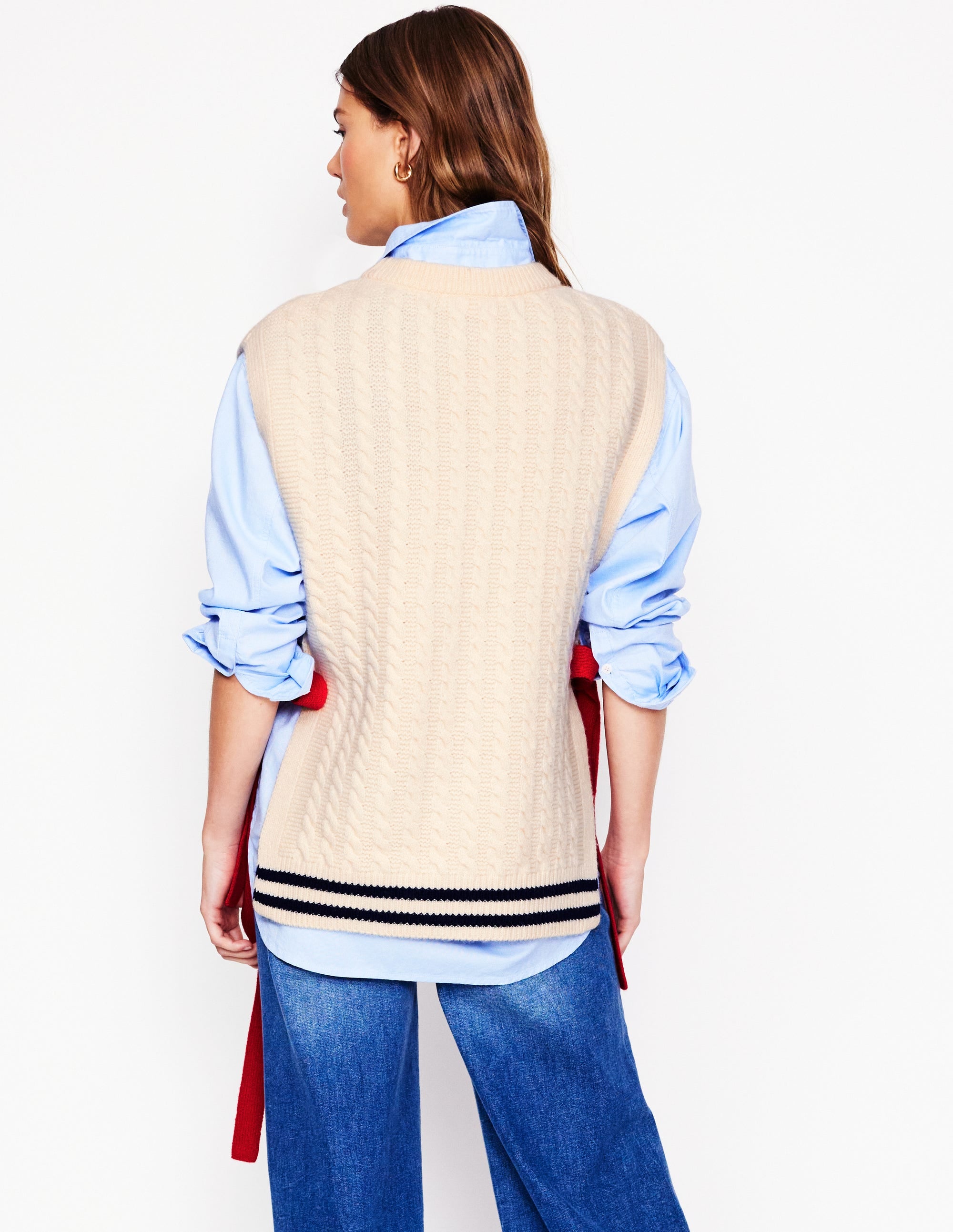  Cable Knit Wool Tabard-Warm Ivory、mySite、ashleygrahame