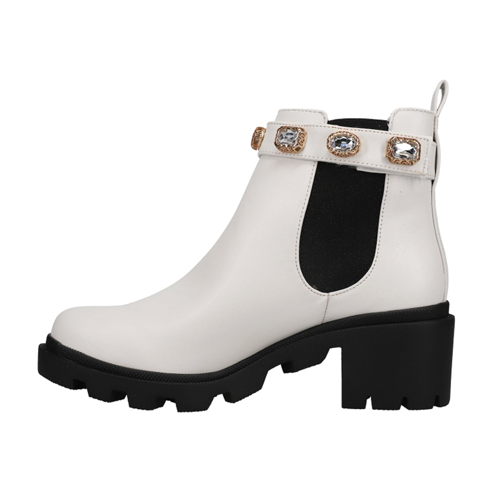 Amulet Rhinestone Round Toe Pull On Booties、mySite、gtrtttuynbv