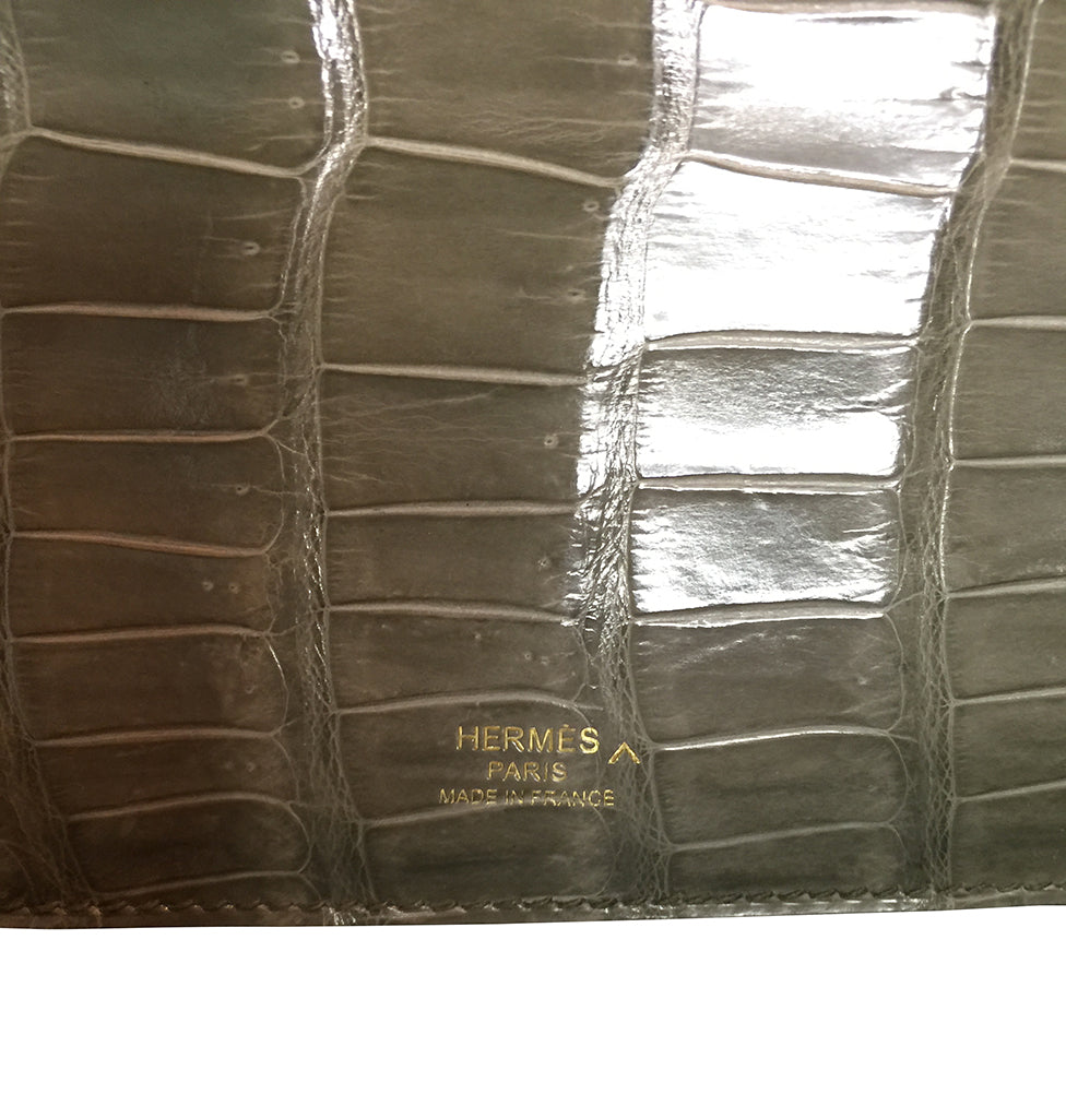 Hermès Kelly Cut Gris Tourterelle Porosus Crocodile GHW、mySite、garminoutage.com