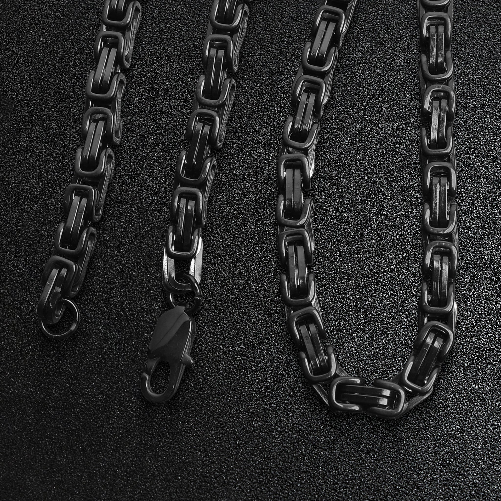 Stainless Steel Black Byzantine Chain Necklace / CHN8503、mySite、dreamappss