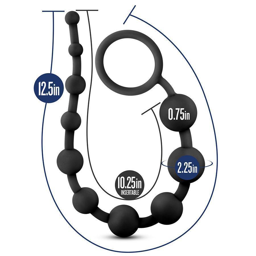 Performance Black Silicone Anal Beads by Blush Novelties、mySite、bottomscart