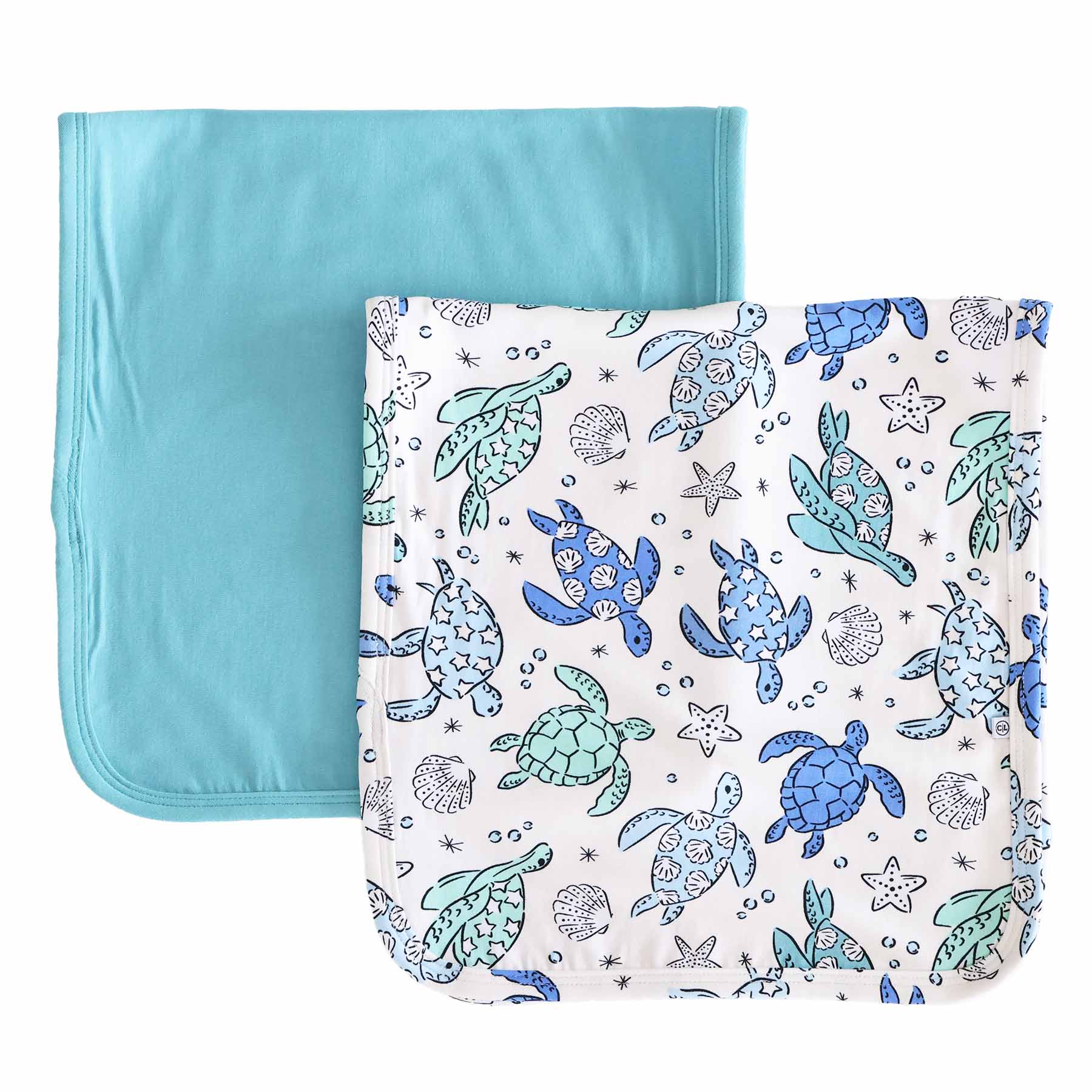  Sea Turtle Splash 2pc Burp Cloth Set、mySite、layawaytickets