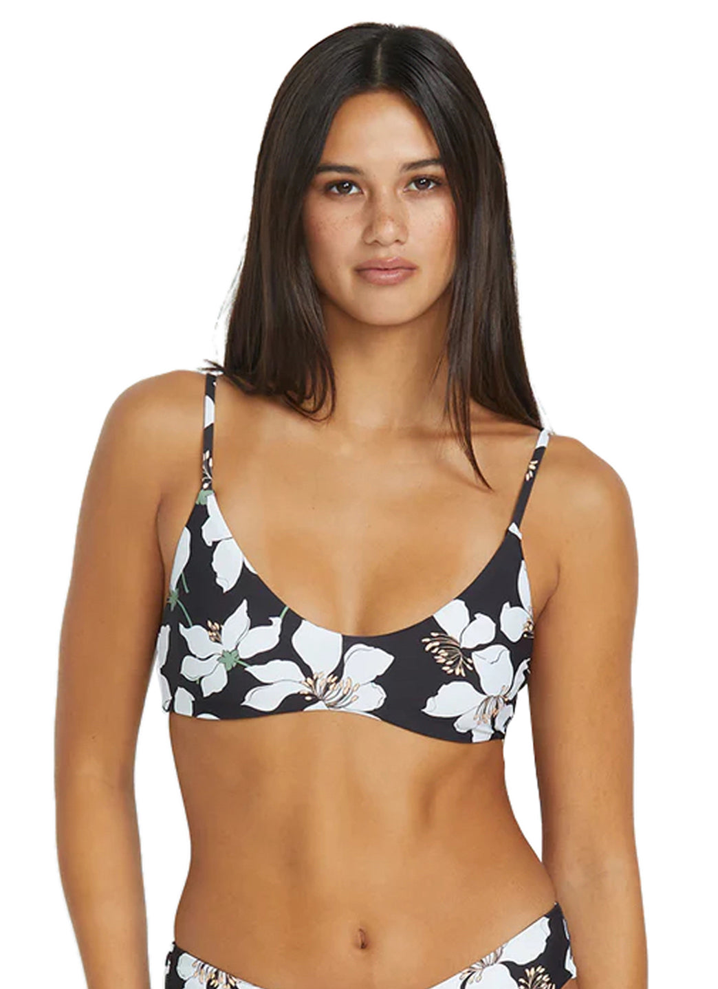 Volcom Women's Print Midnight Lily Crop Bikini Top、mySite、noshort