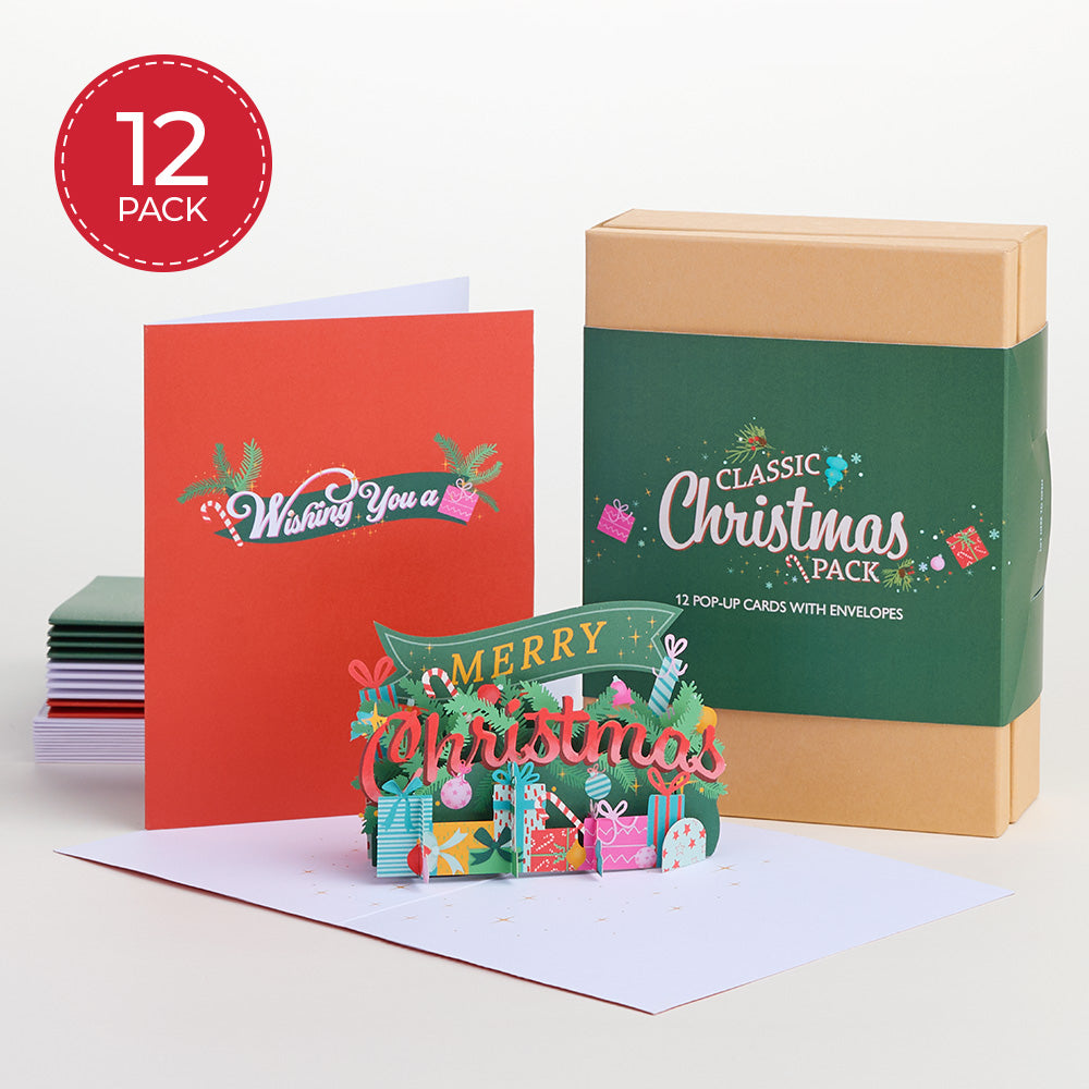 Classic Christmas Box Set (Assorted 12-Pack): Paperpop® Card、mySite、solidvoid