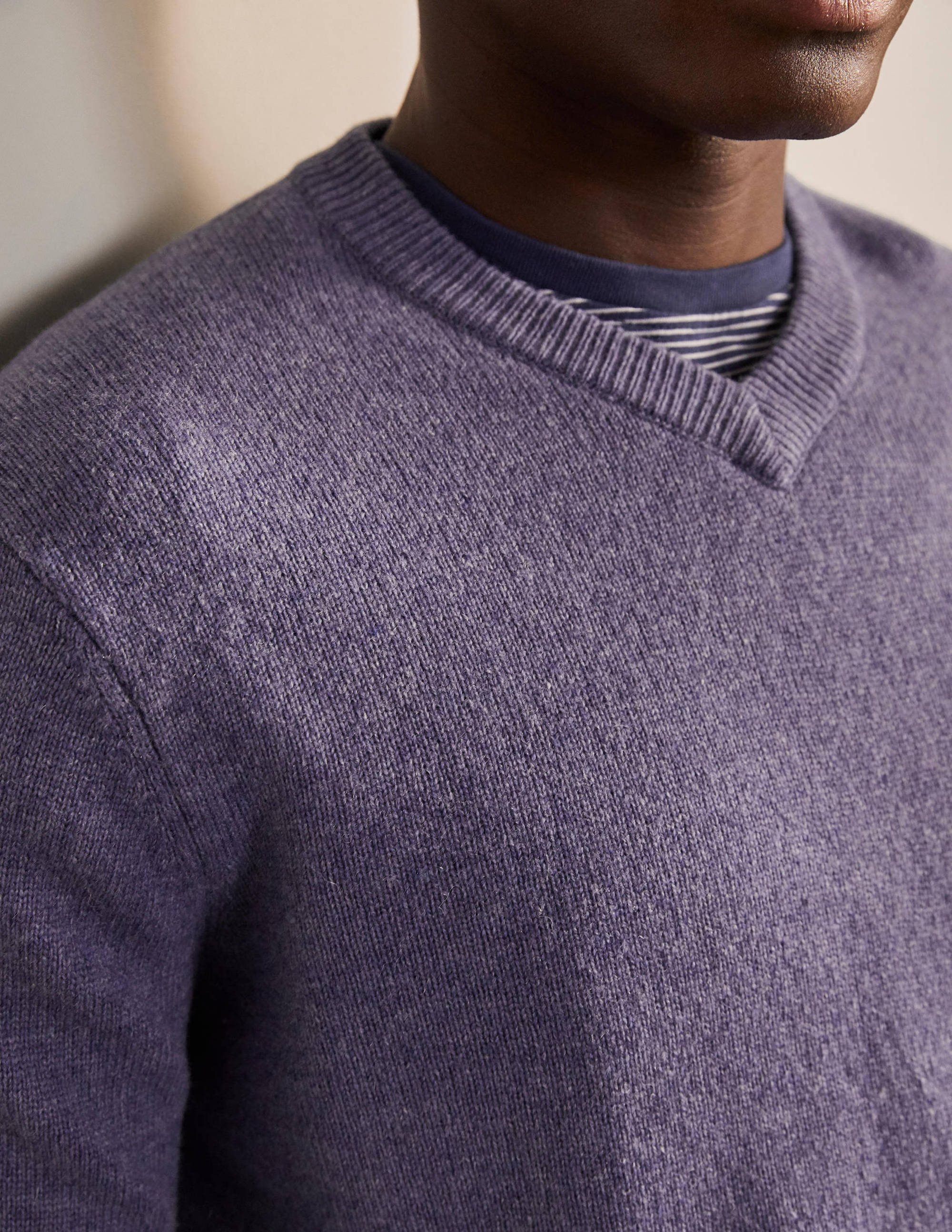  Lambswool V-neck-Heather Melange、mySite、ashleygrahame