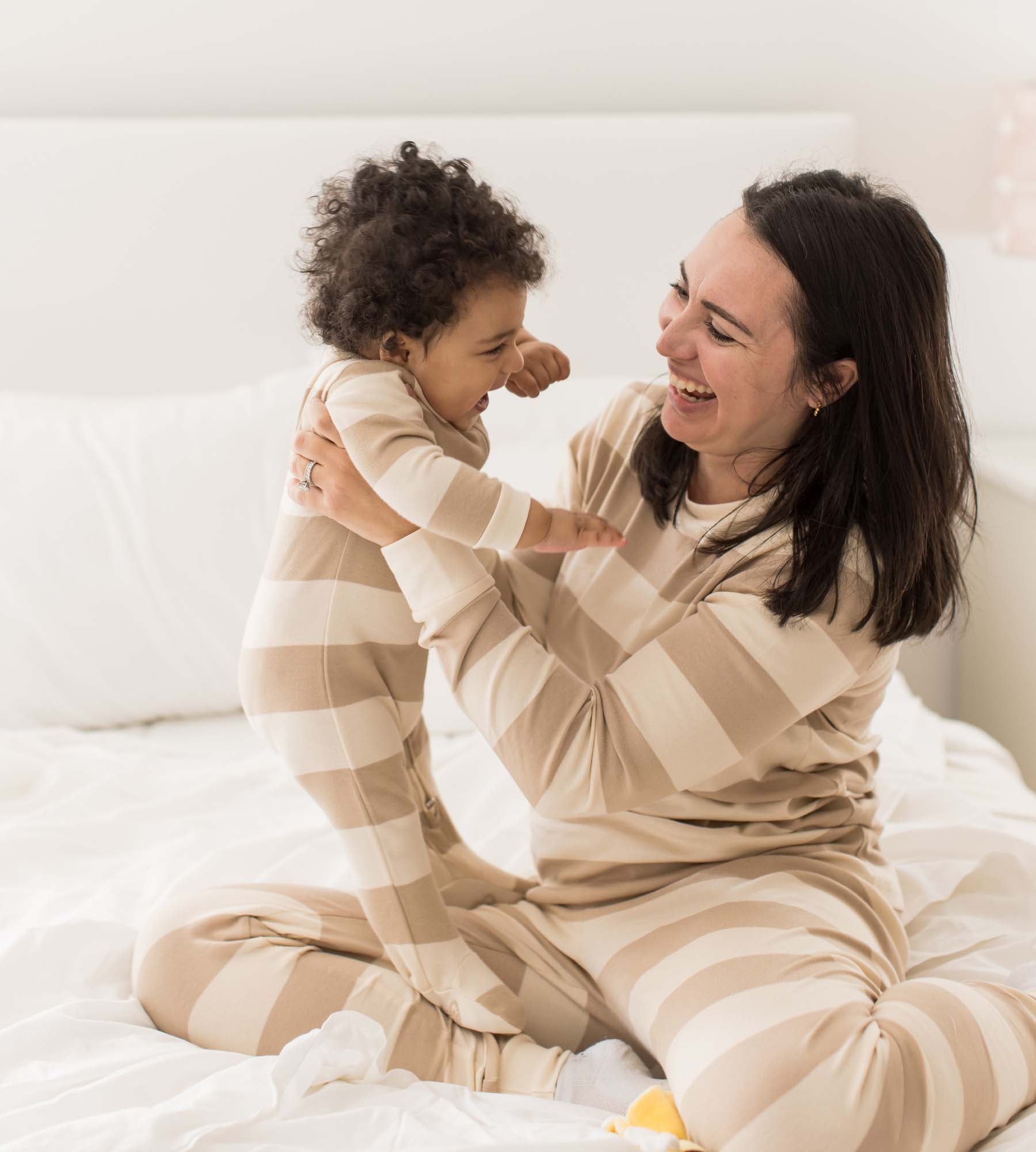  Mommy & Me Rugby Stripe Organic Cotton Sleep & Play - Oat、mySite、layawaytickets