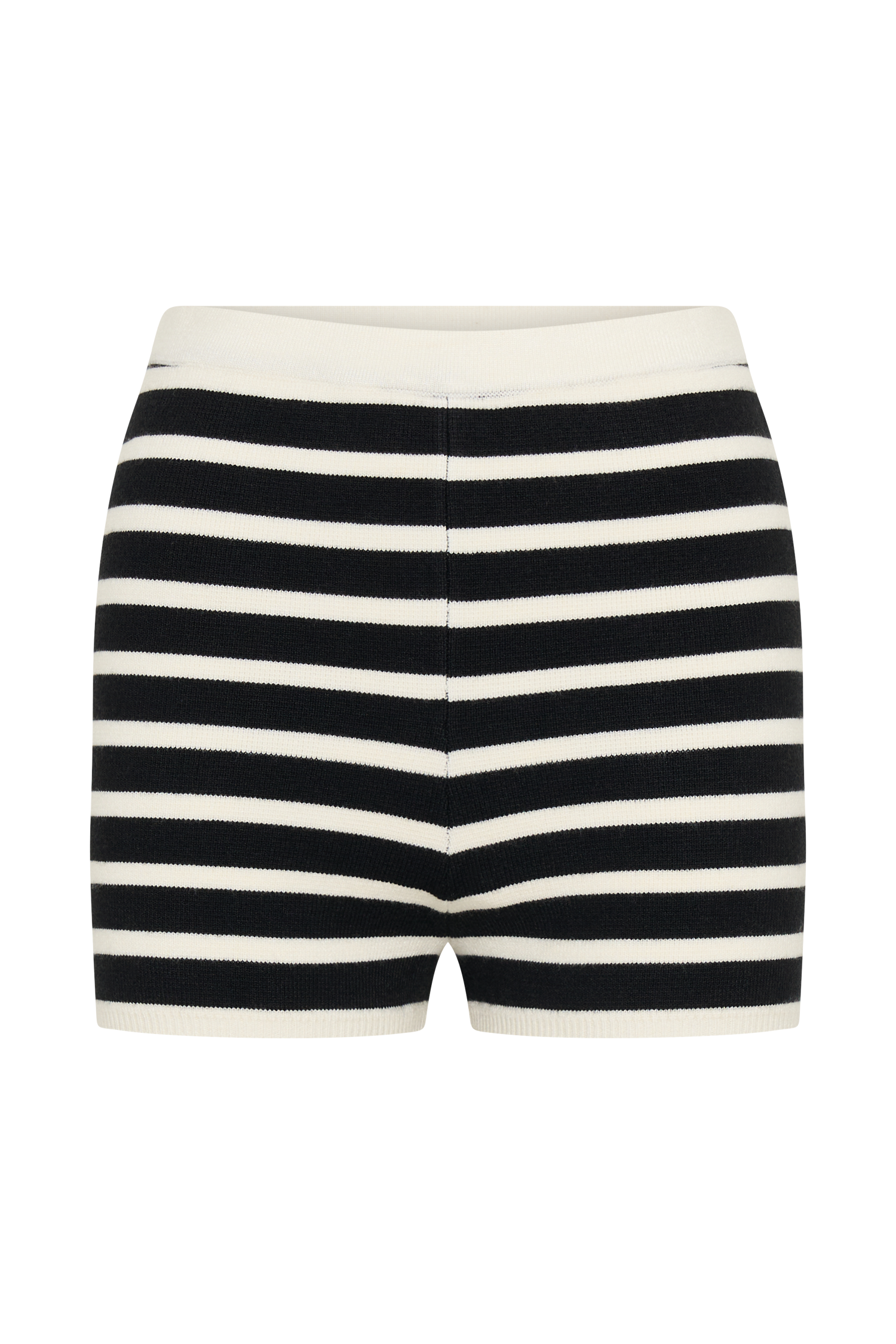 Tabitha Stripe Knit Shorts - Black/White、mySite、solidvoid