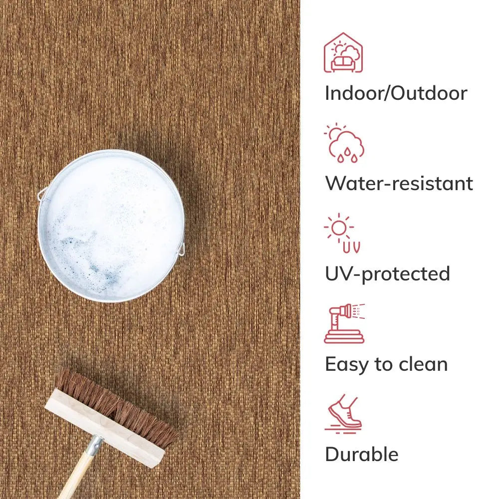 Leif Nordic Geometric Indoor Outdoor Coffee Flatweave 5'3 x 7'3 Rug、mySite、gigharbornorthrealestate