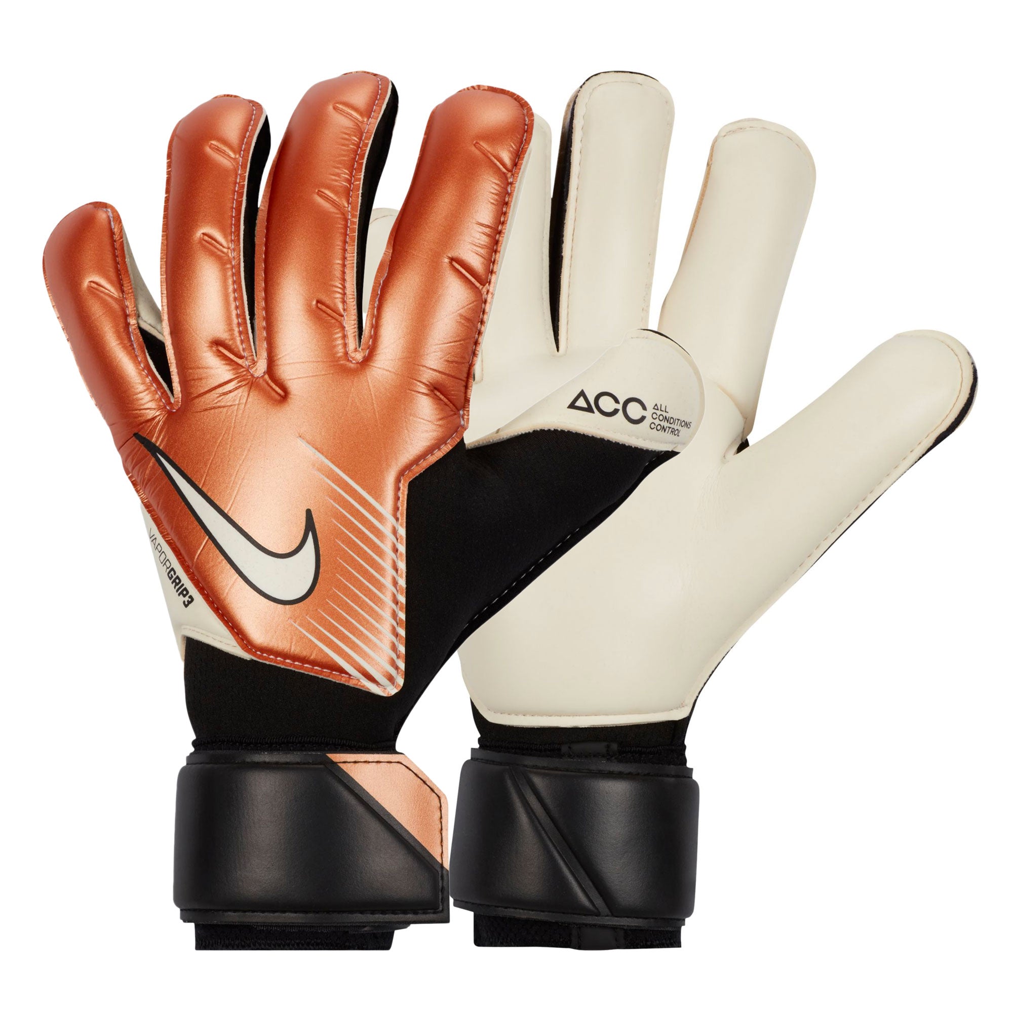 Nike Men's Vapor Grip 3 Goalkeeper Gloves Metallic Copper/White、mySite、noshort