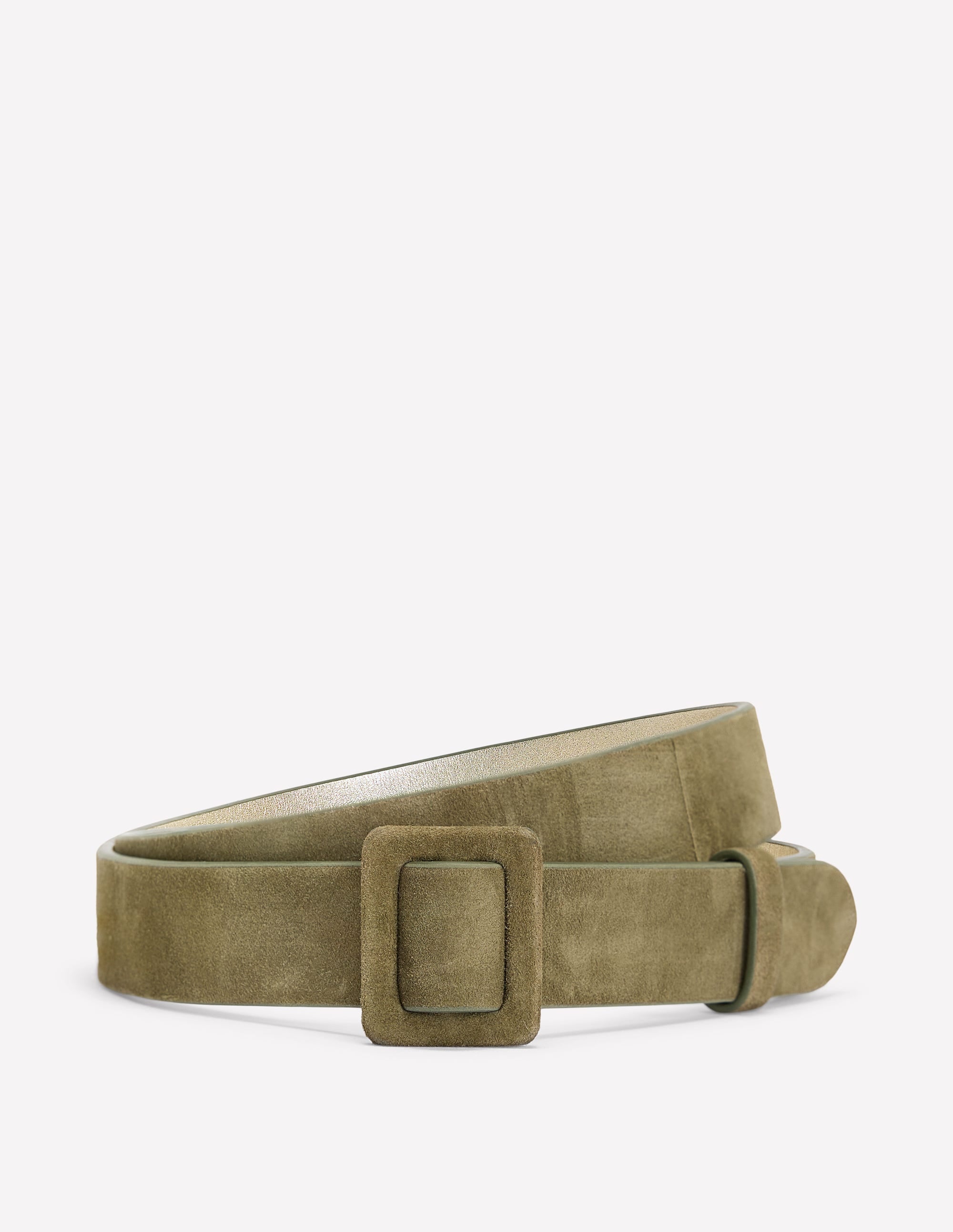  Suede Skinny Buckle Belt-Deep Olive、mySite、ashleygrahame