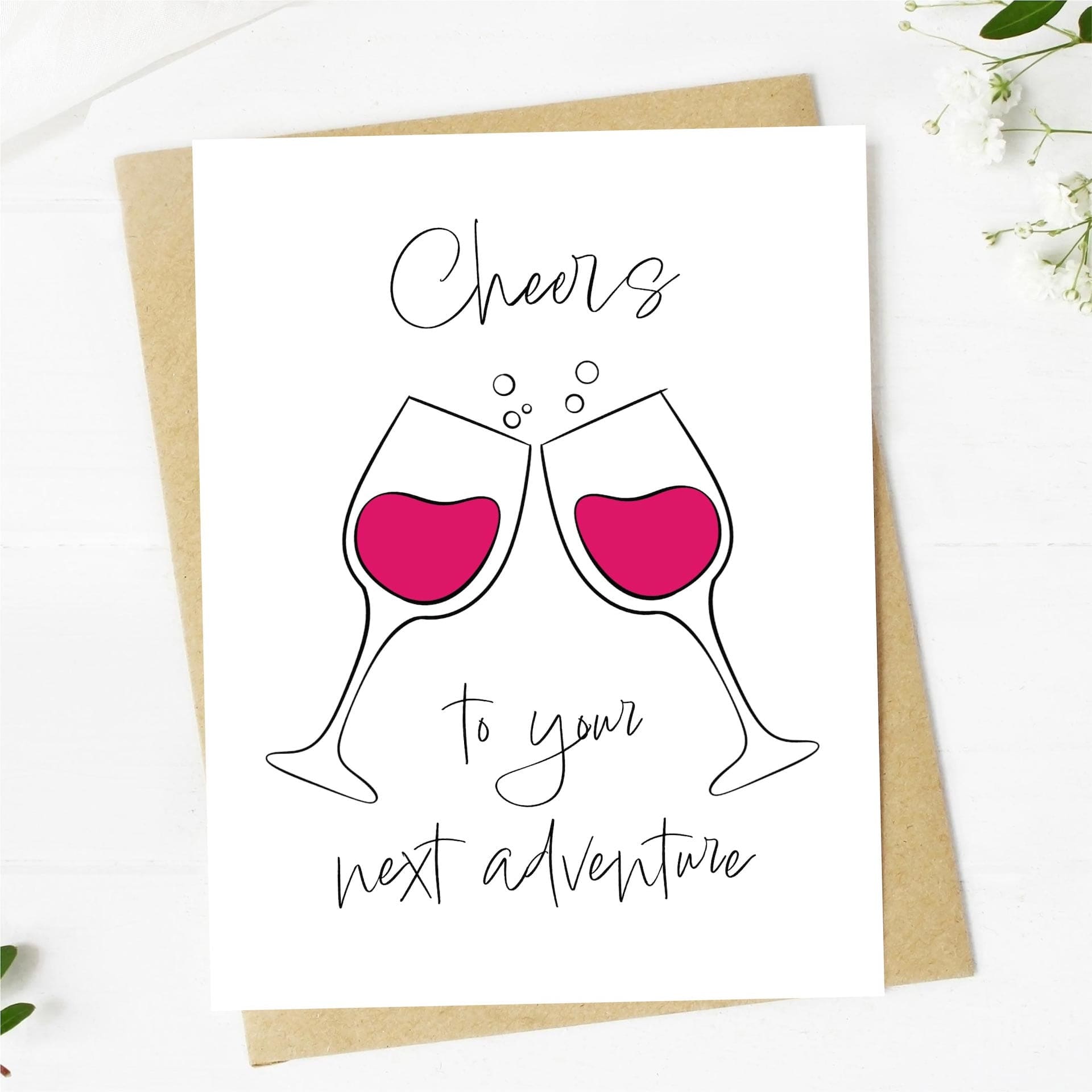  Cheers To Your Next Adventure Wine Glasses Card、mySite、elrpsem3k
