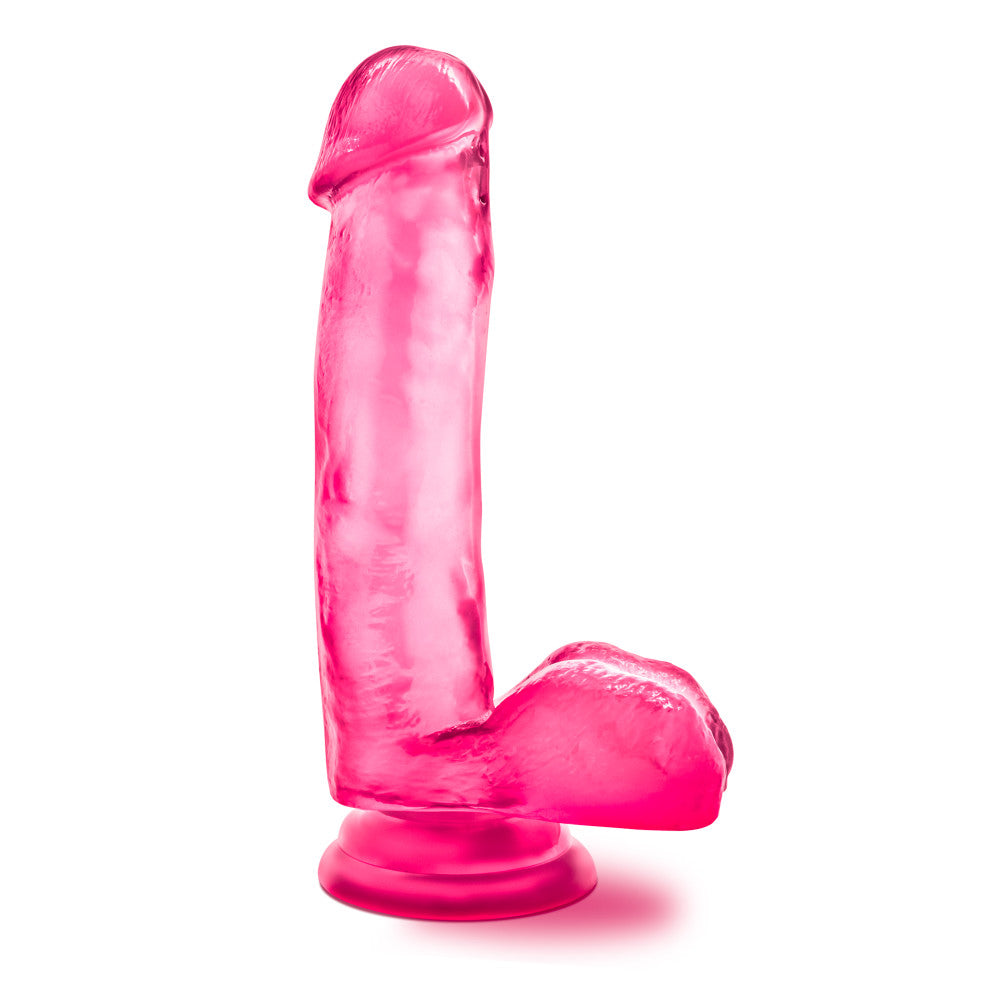 B Yours By Blush® | Sweet N' Hard 1 Realistic Pink 7-Inch Long Dildo With Balls & Suction Cup Base、mySite、bottomscart