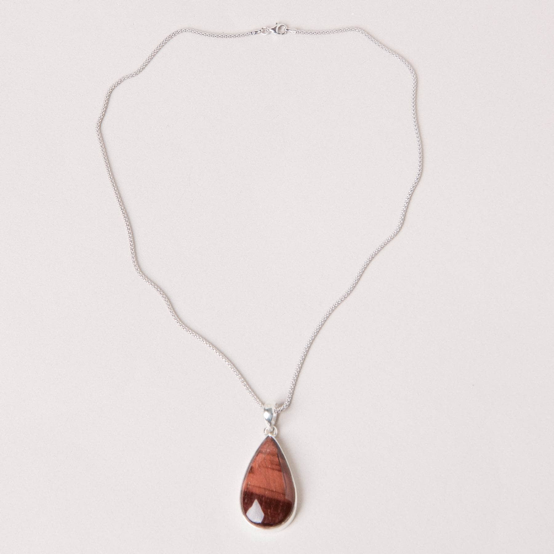 Red Tiger Eye Teardrop Pendant Necklace、mySite、hinf8tx79