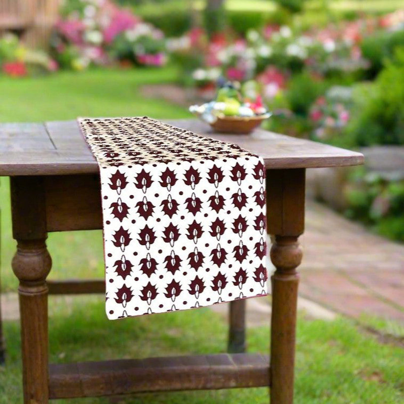 Cotton Printed Table Runner | Rust | 183 x 35 cm、mySite、camillekostekn