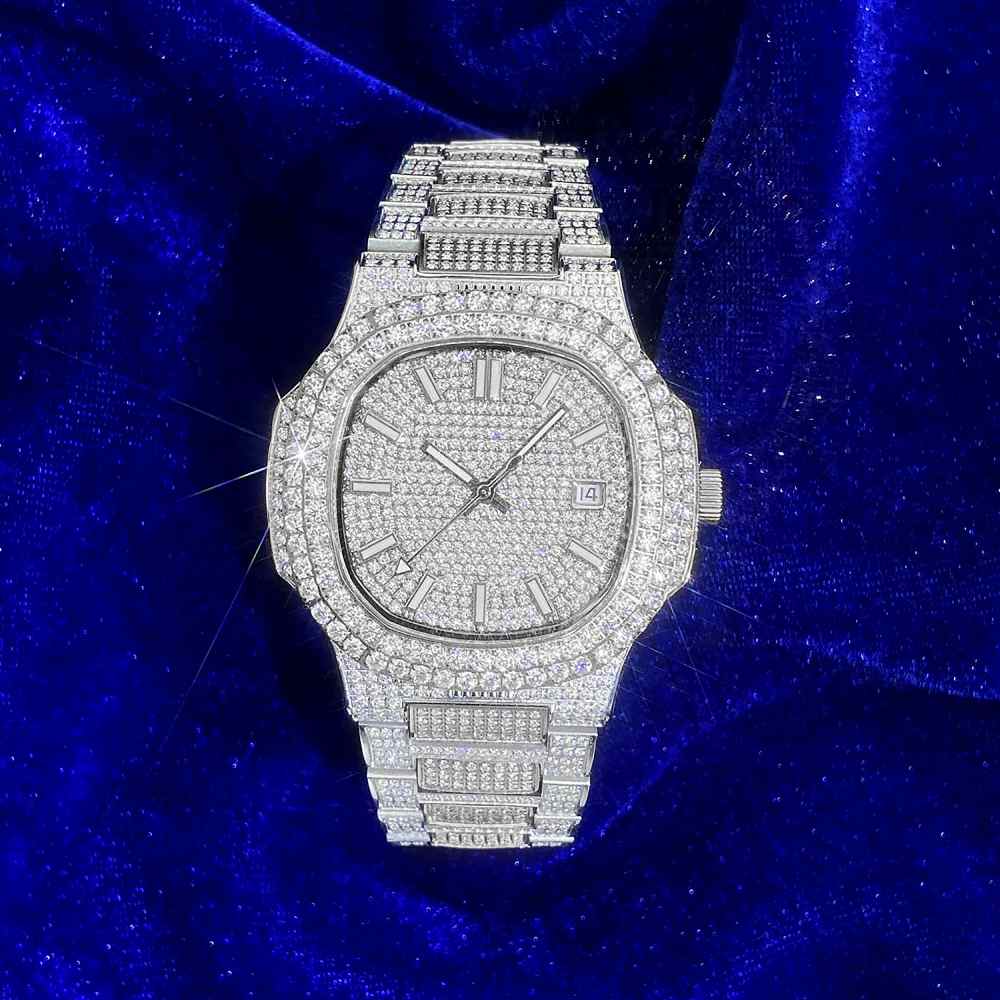 Circle Face Moissanite Watch 14K White Gold、mySite、hinf8tx79