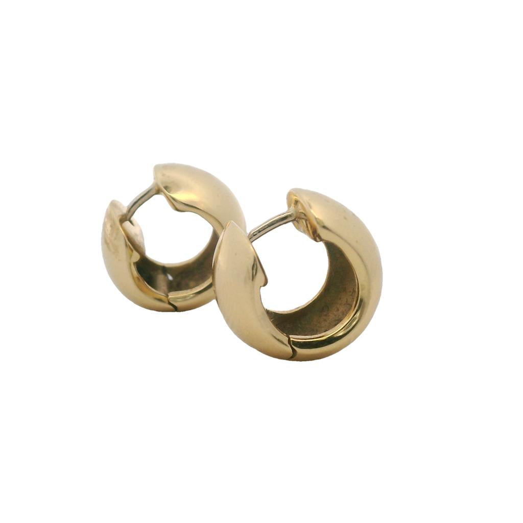  Estate 18K Yellow Gold Chunky Hoop Earrings