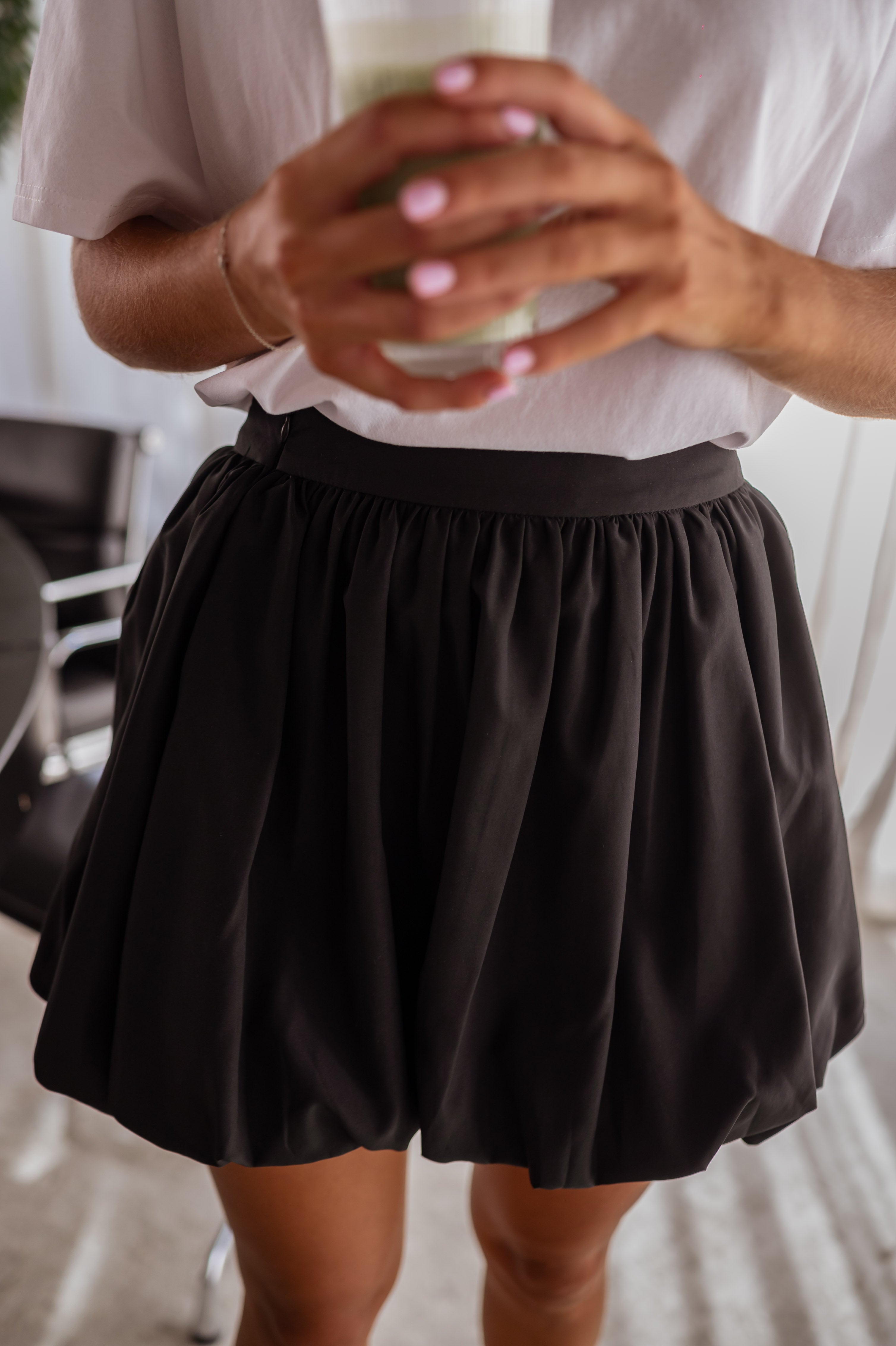 White pleated skirt